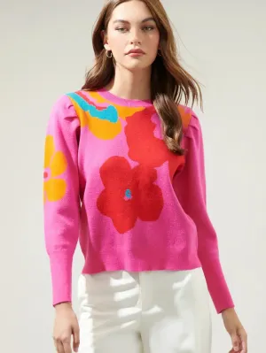 Lillie Floral Puff Sleeve Sweater