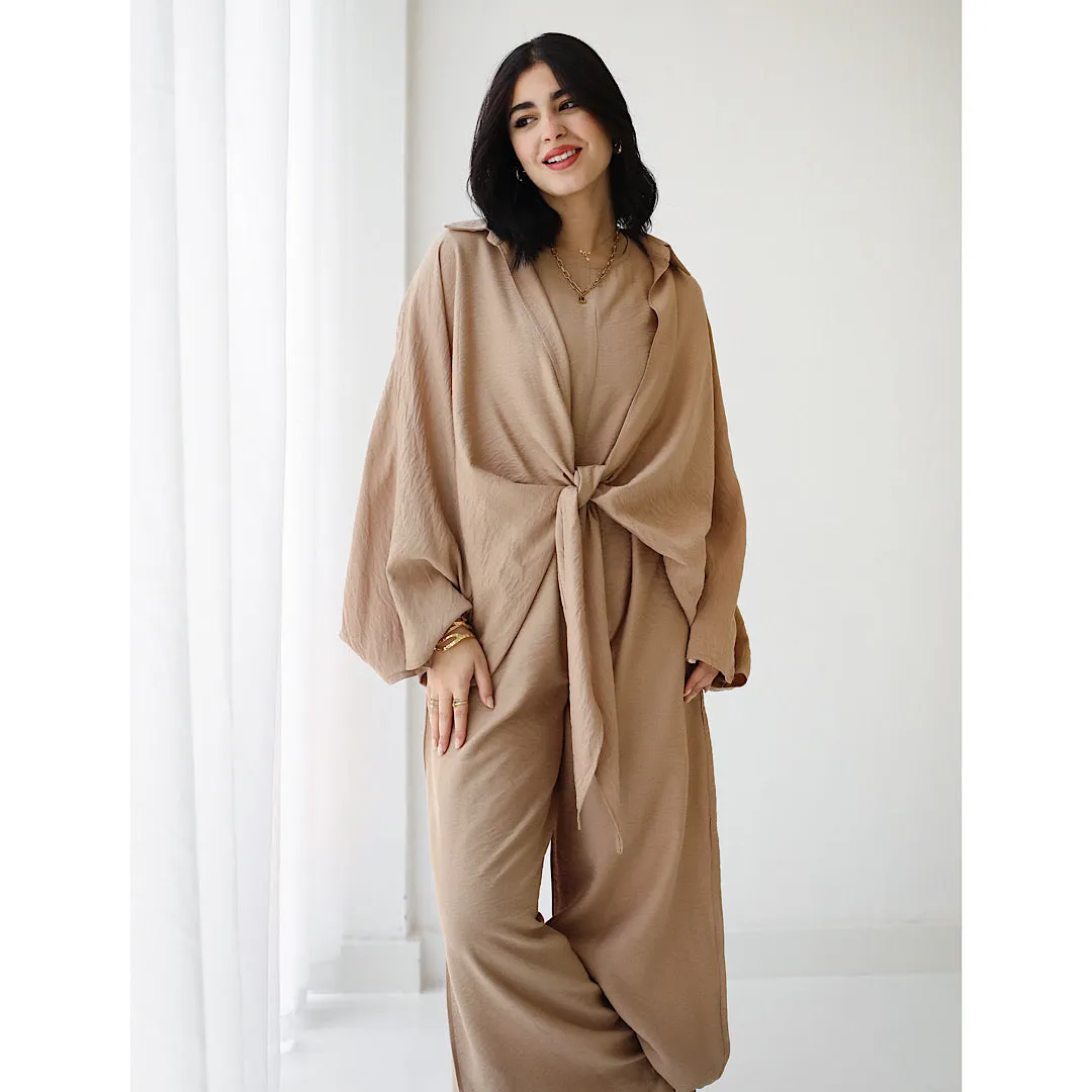 Loose fit linen matching set