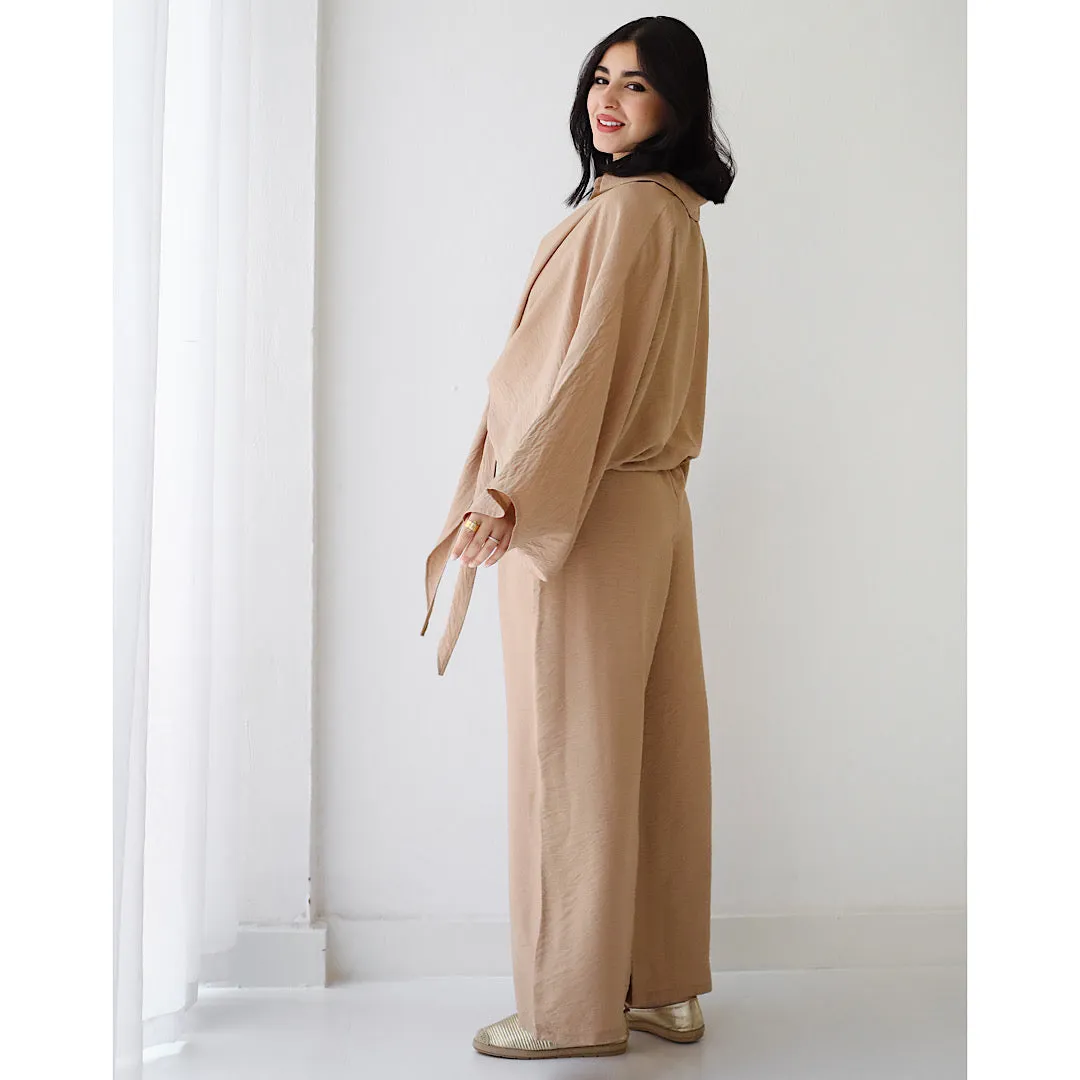 Loose fit linen matching set