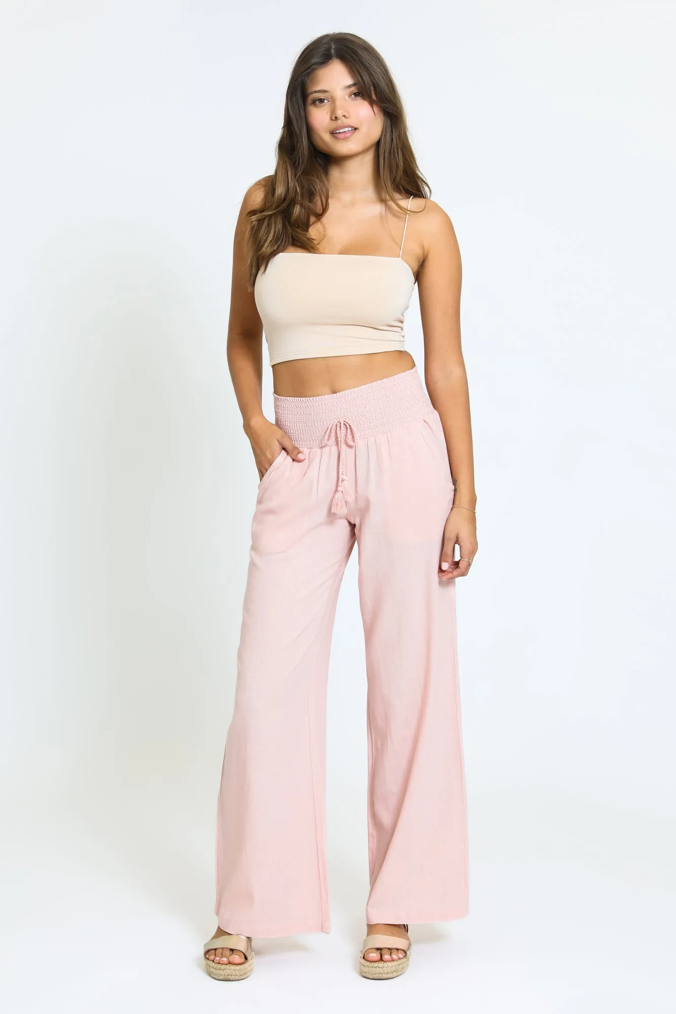 Luna Boardwalk Wide Leg Pant - Coral