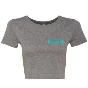 Mavericks Teal Women's Grey Babydoll Crop Tee