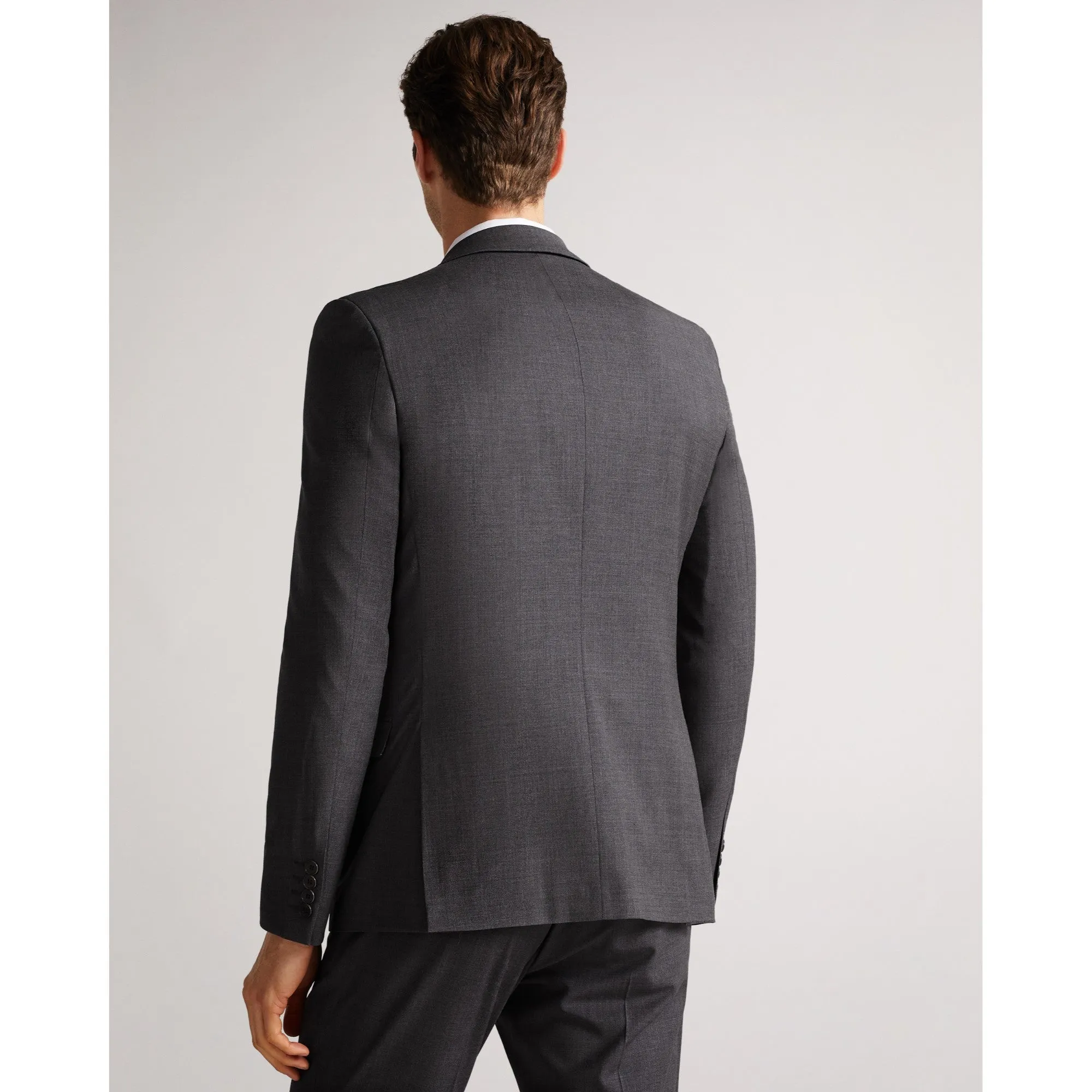 Men Mps-Veriajs-Slim Fit Plain Suit Jacket - Charcoal