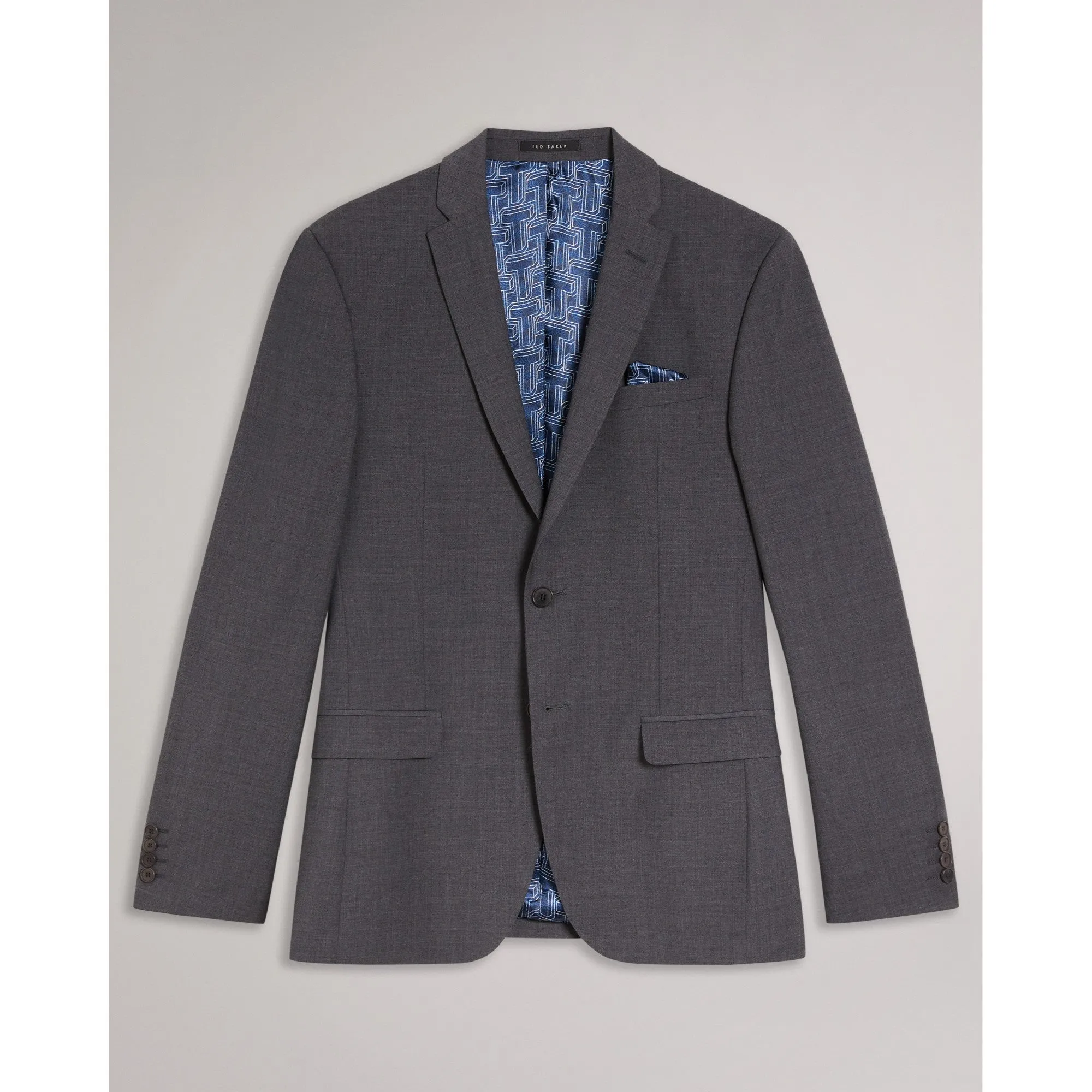 Men Mps-Veriajs-Slim Fit Plain Suit Jacket - Charcoal