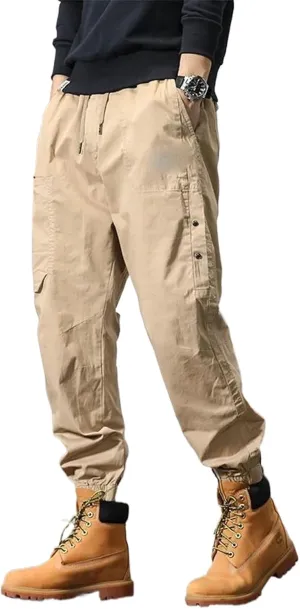 Men's Big Pocket Cargo Harem Casual Trousers Male Hip Hop Man Jogger Sweatpants Streetwear Pants