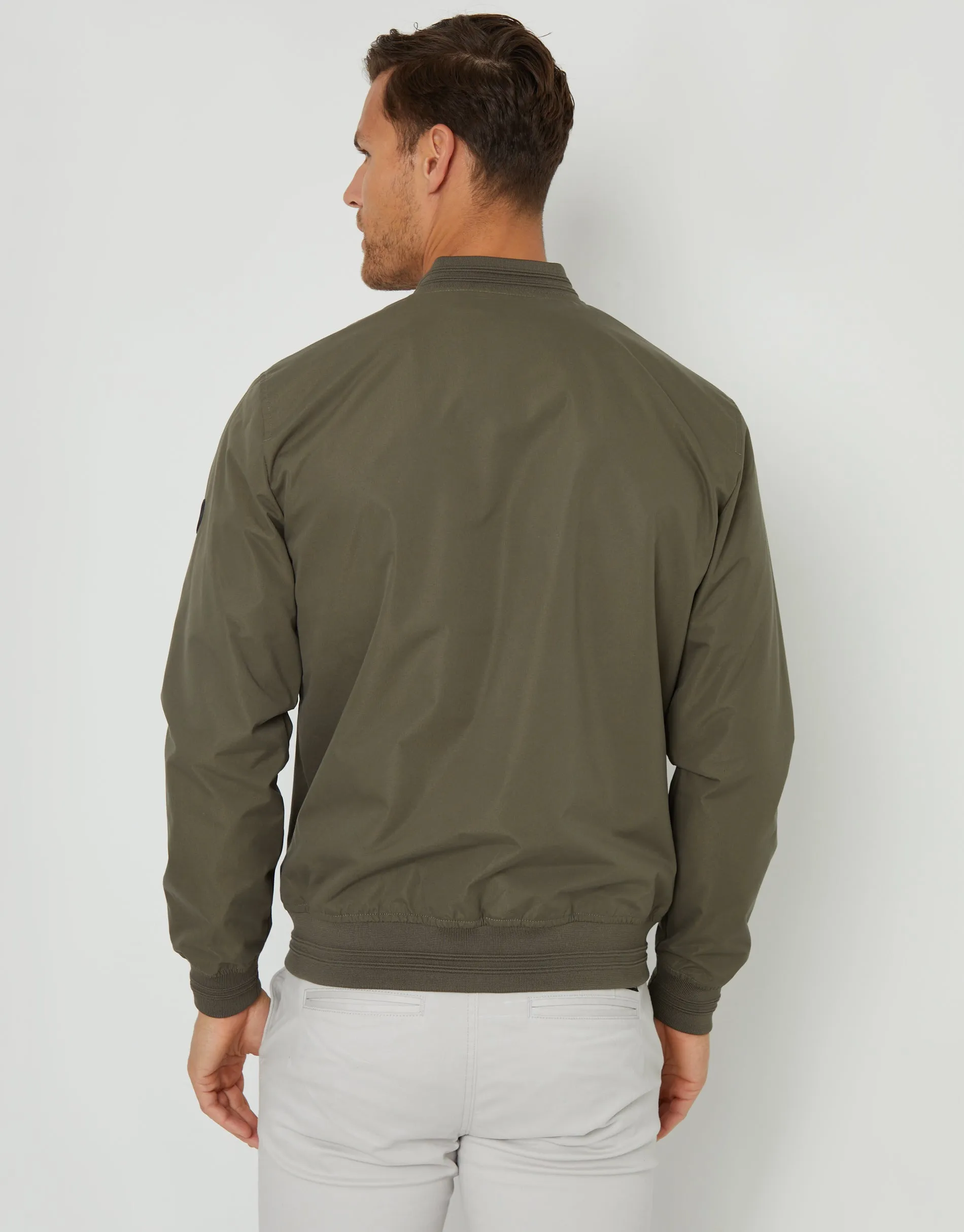 Men's Khaki Showerproof Classic Bomber Jacket