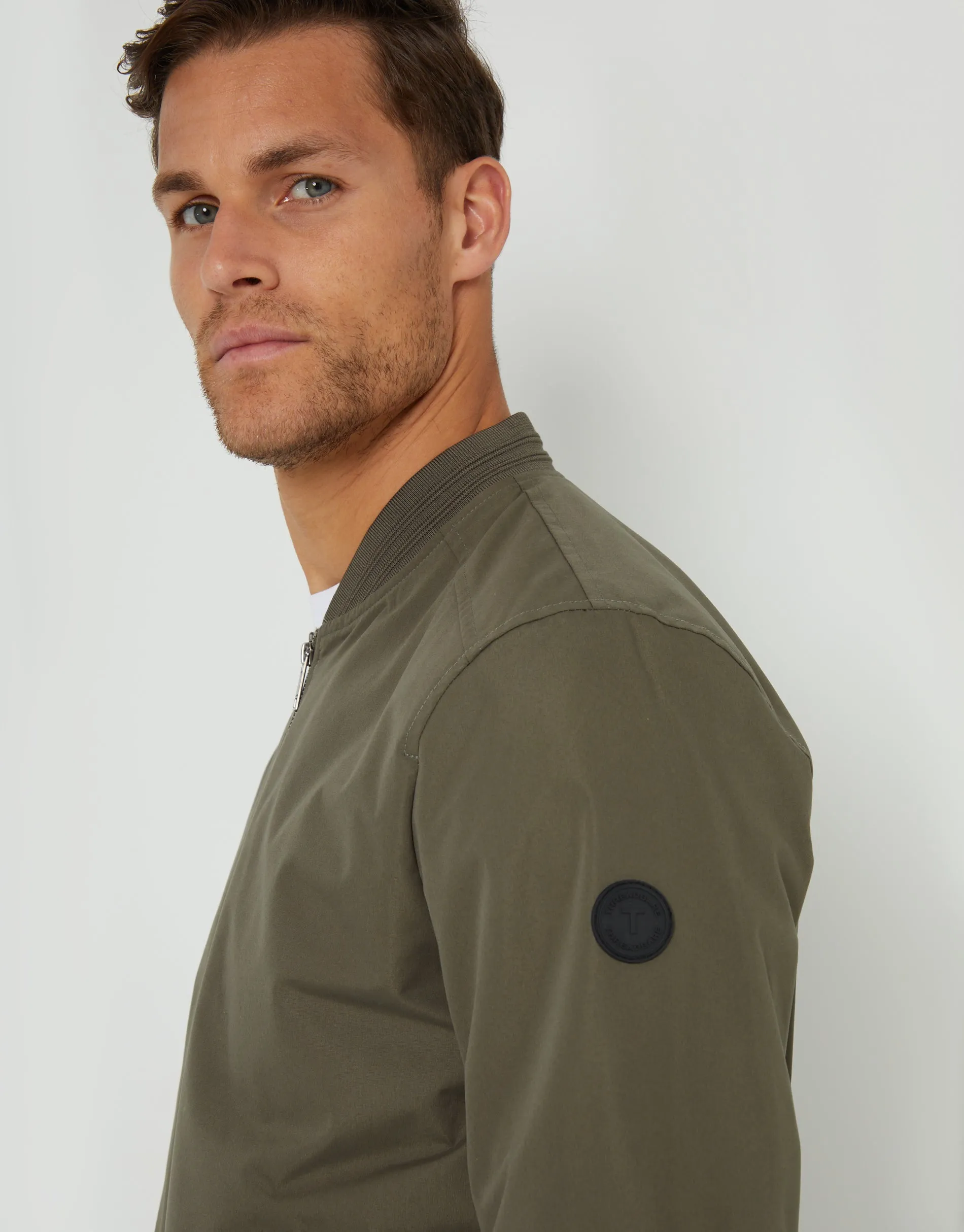 Men's Khaki Showerproof Classic Bomber Jacket