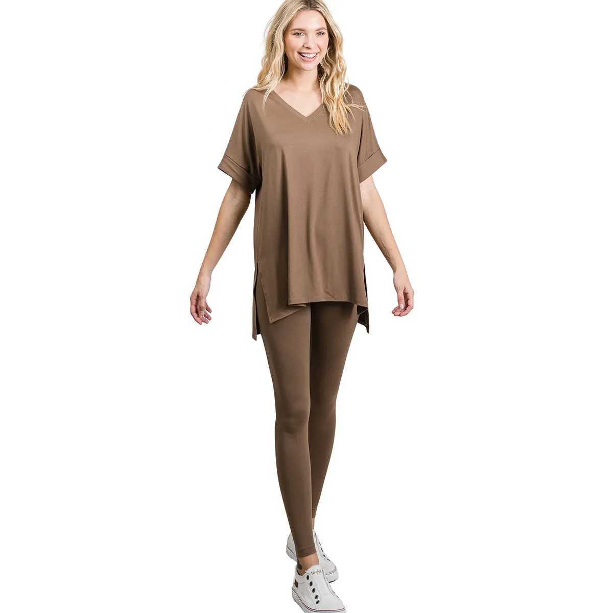 Microfiber Loose Fit Tunic and Leggings Set