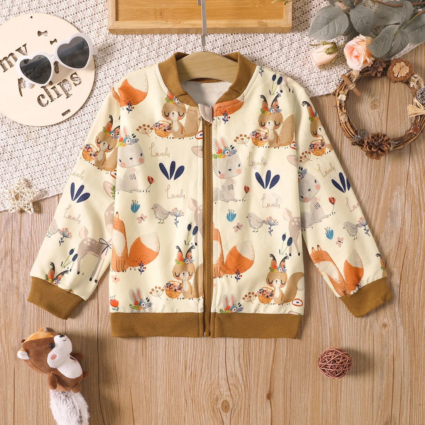 Naia Toddler Girl Animal Print Bomber Jacket