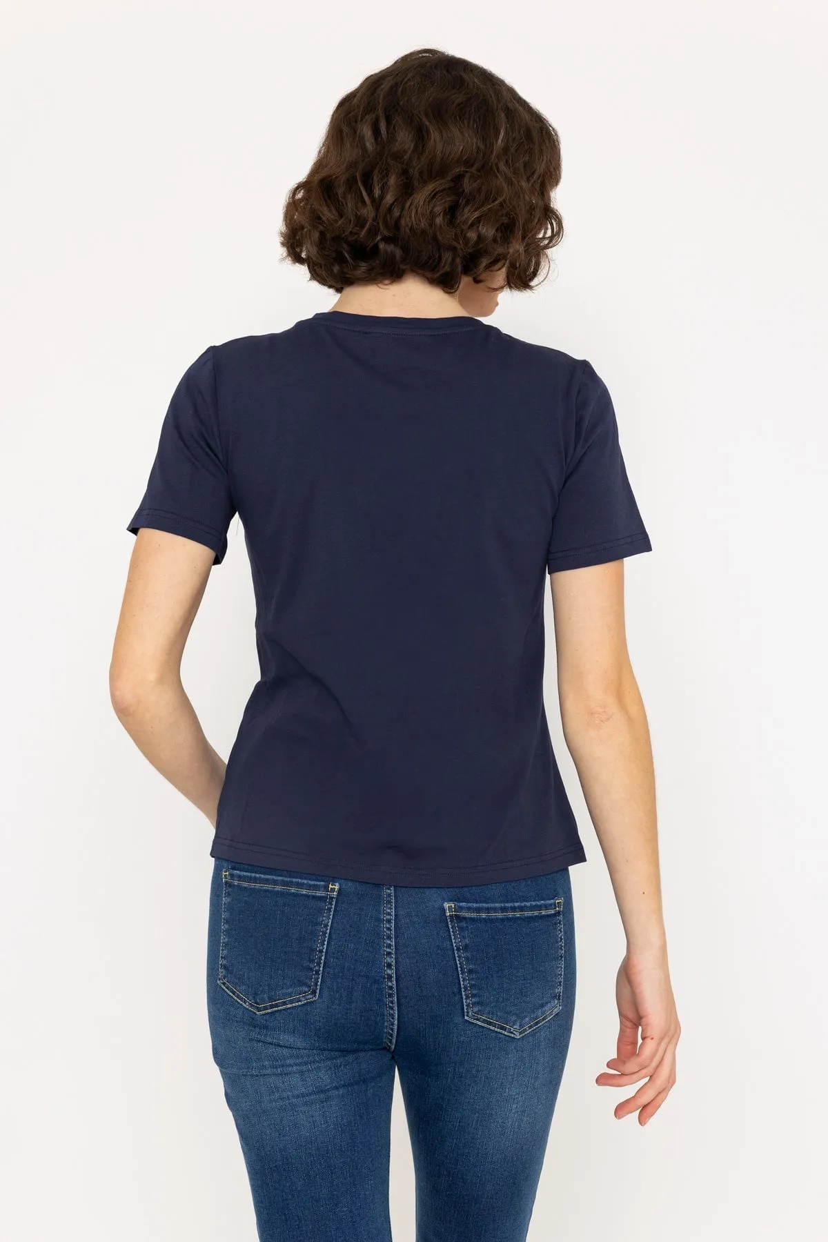 Navy Super Soft V Neck Tee