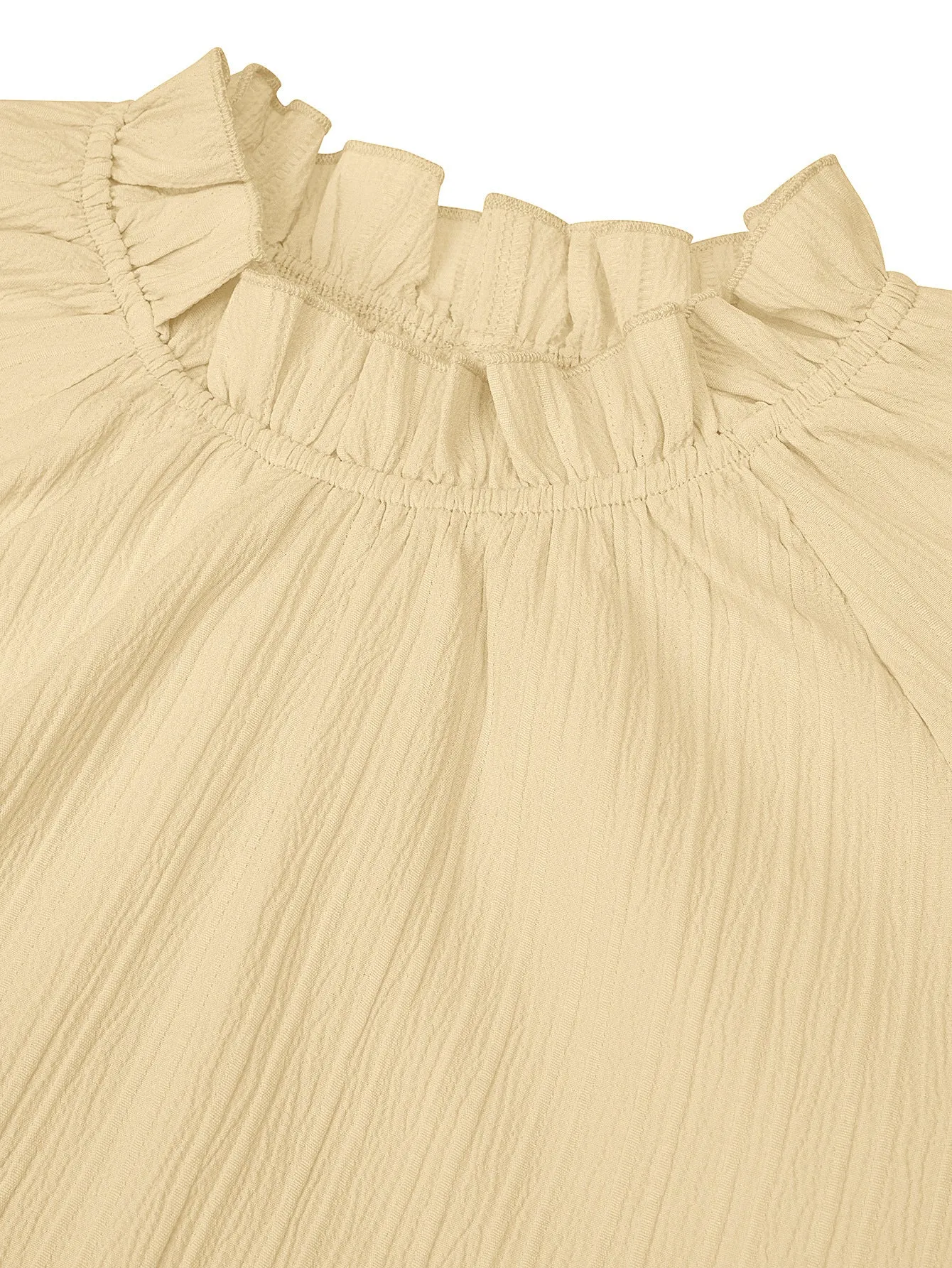 New Casual Solid Color Frilled Sleeve Trendy Slim Fit Blouse