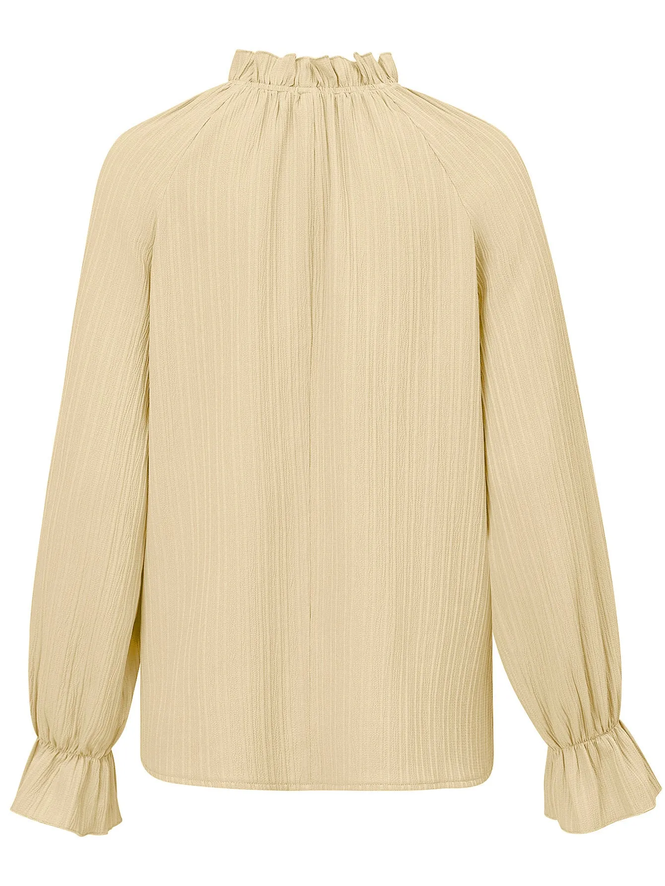 New Casual Solid Color Frilled Sleeve Trendy Slim Fit Blouse