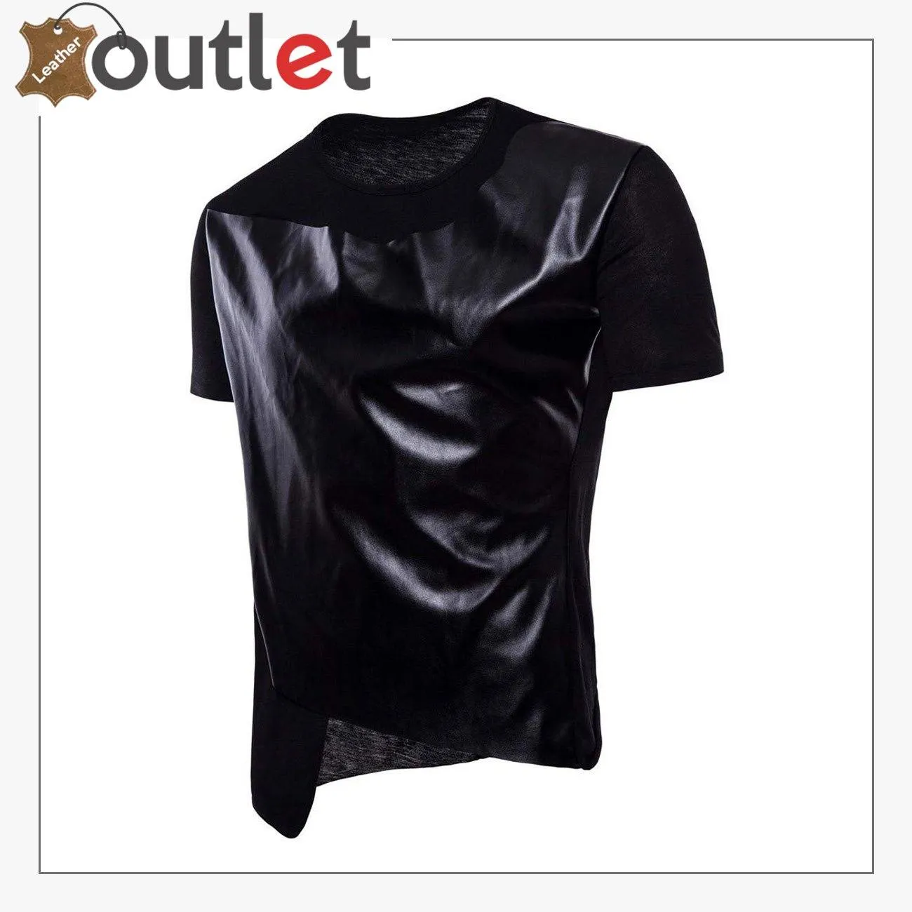 New Fashion Style Casual Leather Patchwork Shirt