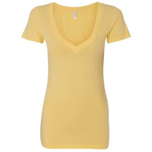 Next Level Women's Banana Cream Deep V-Neck Tee