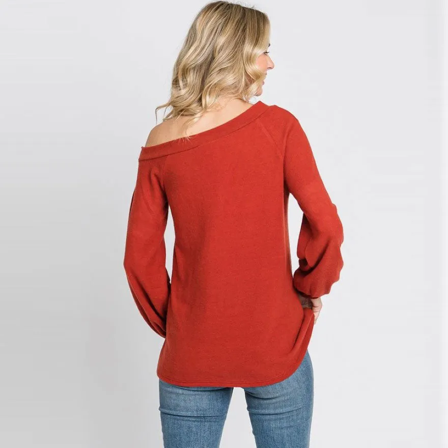Off Shoulder Button Top