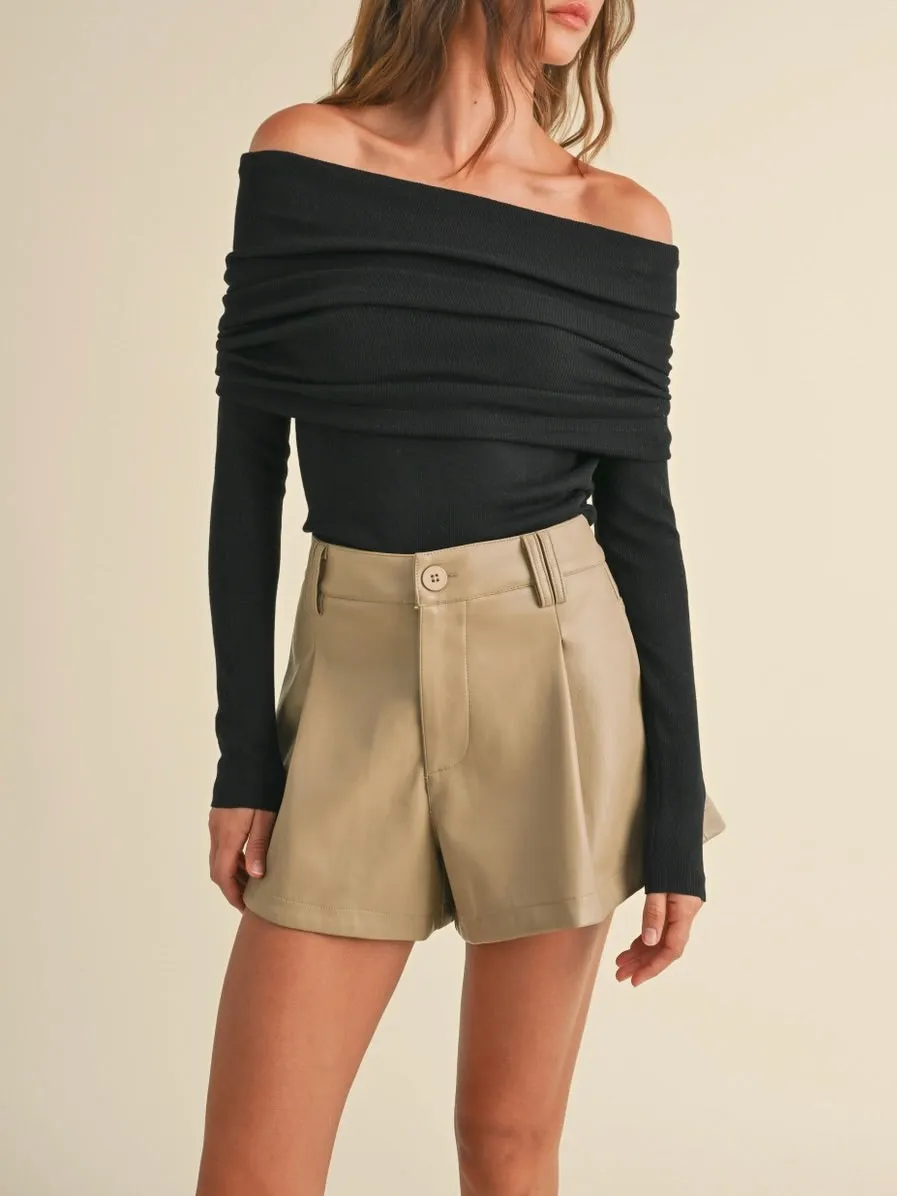Off Shoulder Sweater -Black