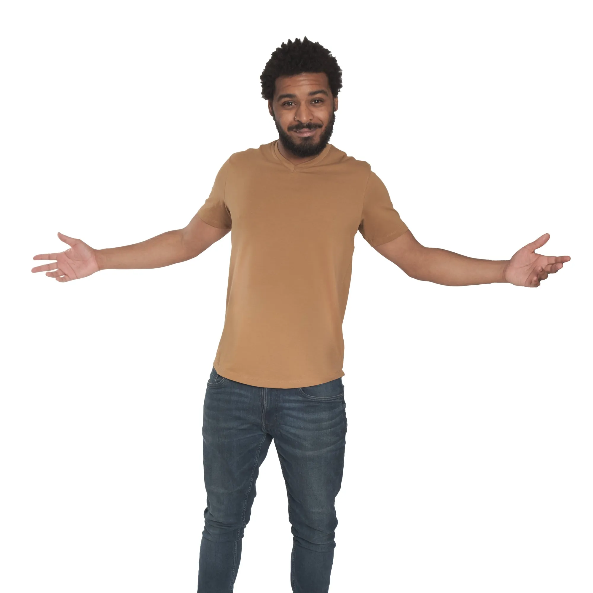 Organic V-Neck T-Shirt 3 Pack / Tobacco