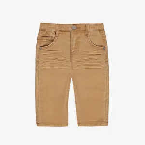 Pantalon en denim jaune ocre effet délavé, bébé || Ochre yellow denim pants with faded effect, baby