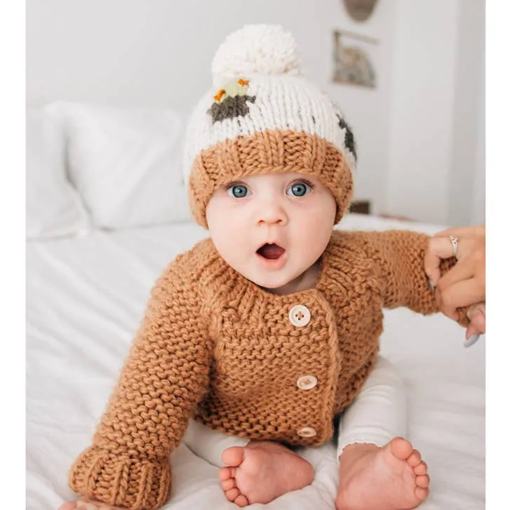 Pecan Garter Stitch Cardigan Sweater (KIDS)