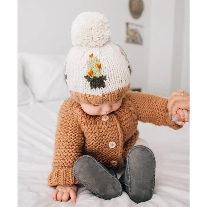 Pecan Garter Stitch Cardigan Sweater (KIDS)
