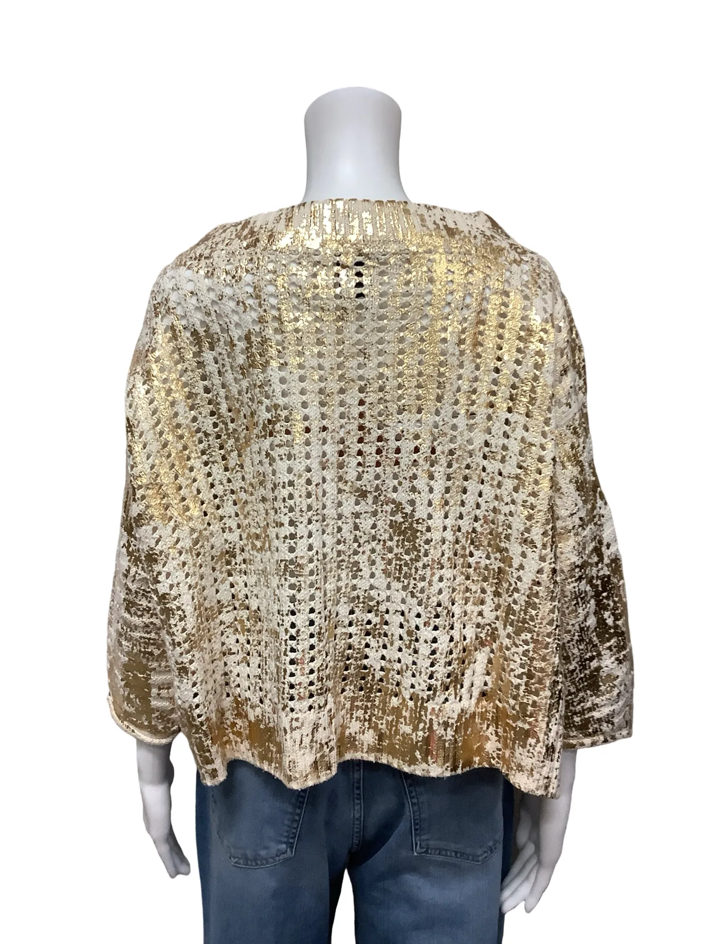 Planet Off the Shoulder Crochet Sweater Size: O/S