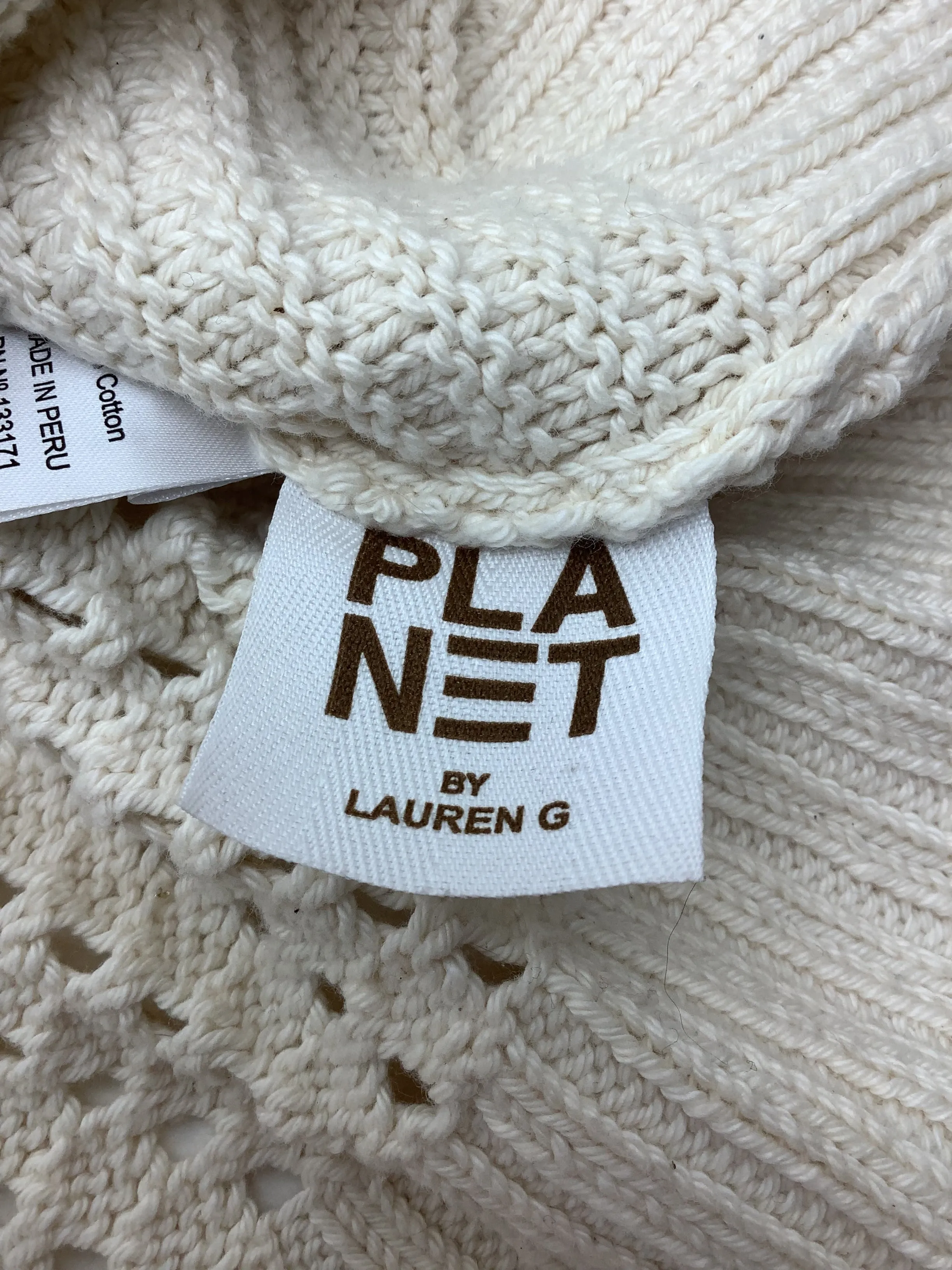 Planet Off the Shoulder Crochet Sweater Size: O/S