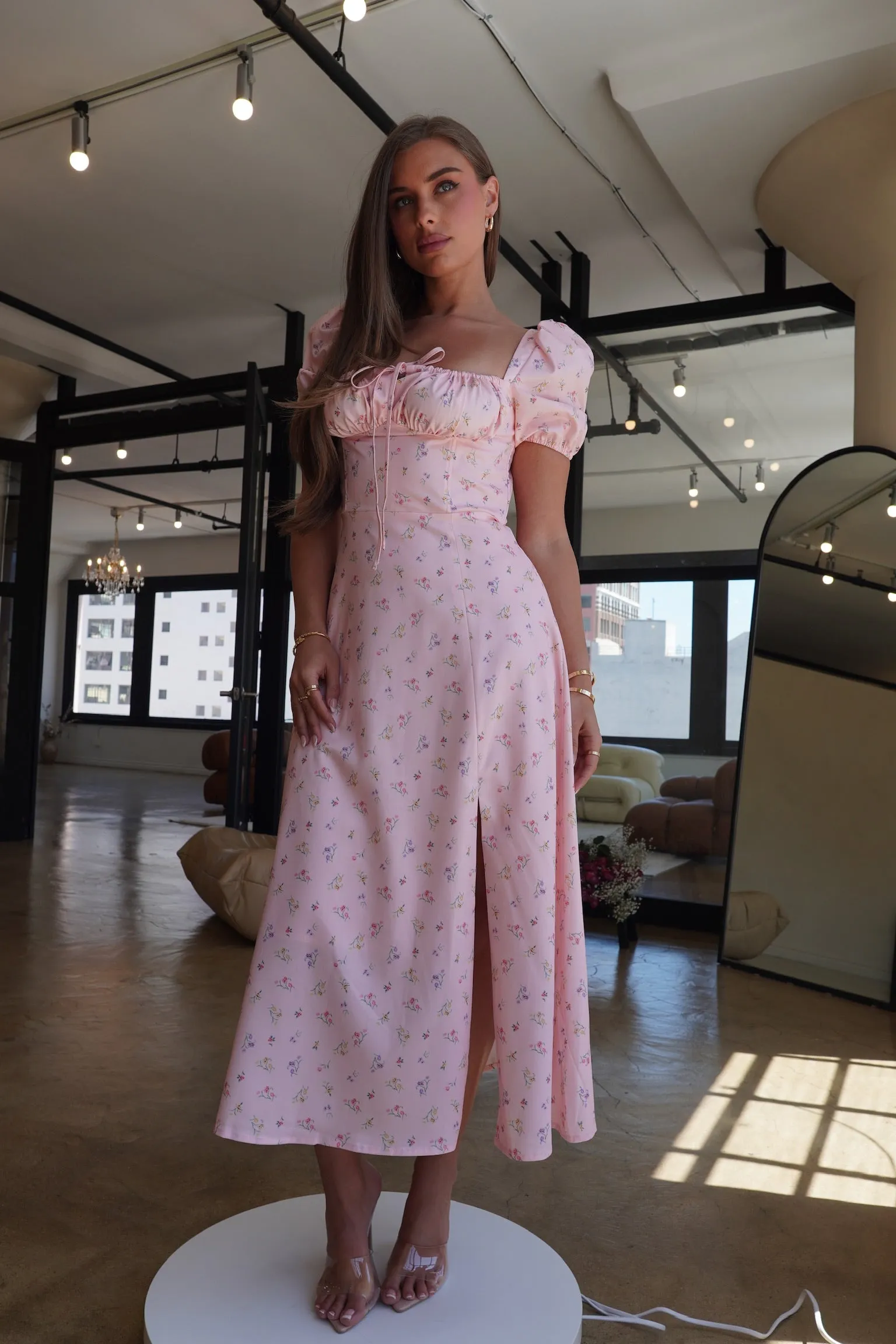 "Aster" Floral Print Sundress- Pink