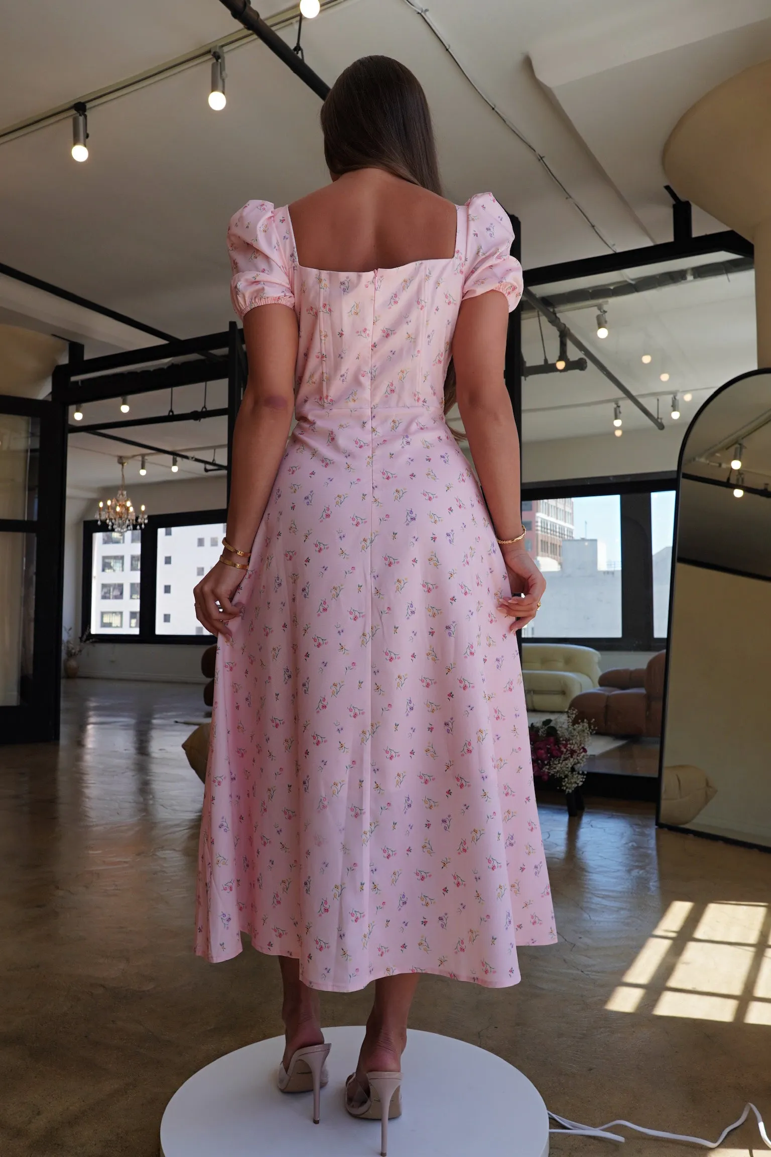"Aster" Floral Print Sundress- Pink