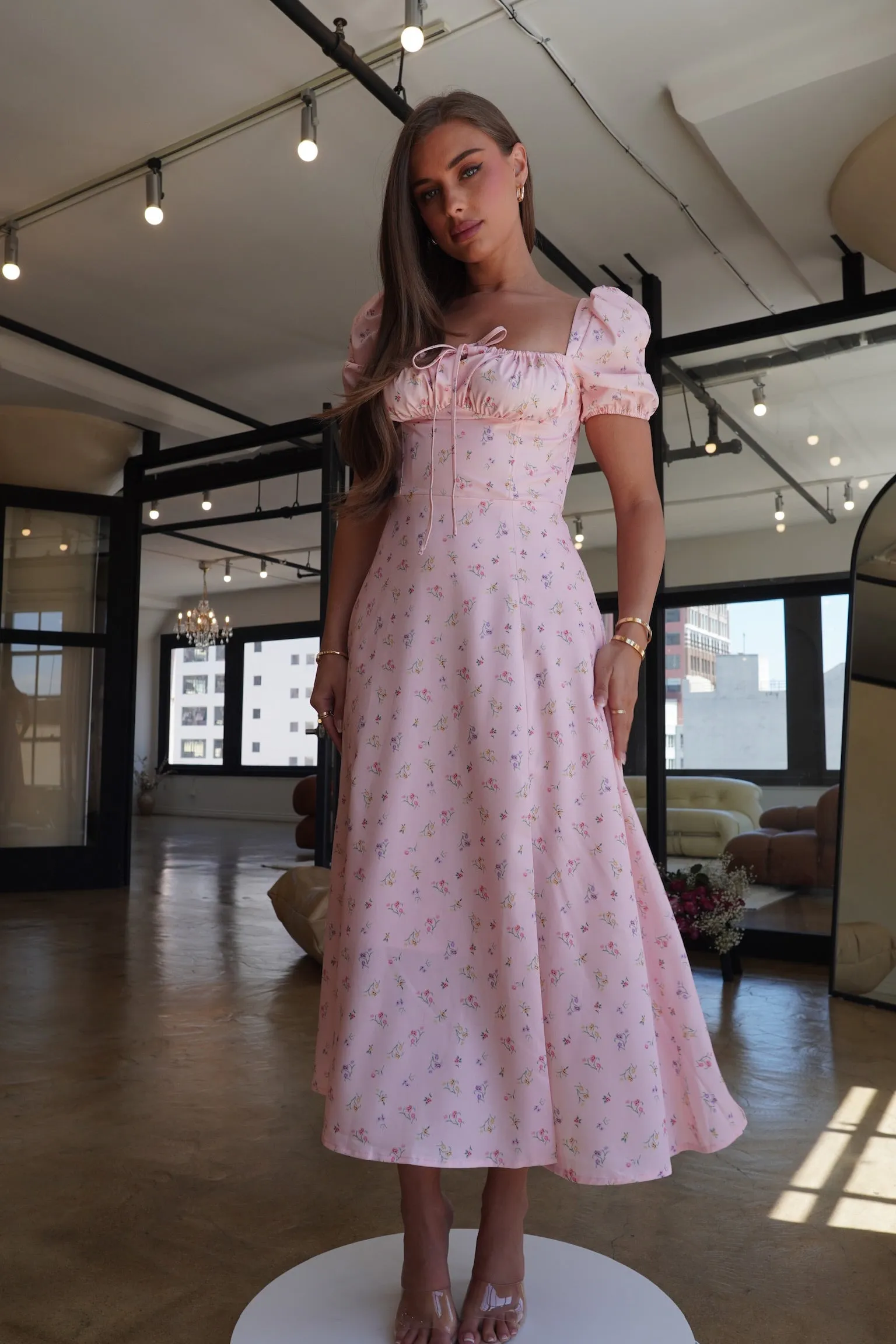 "Aster" Floral Print Sundress- Pink