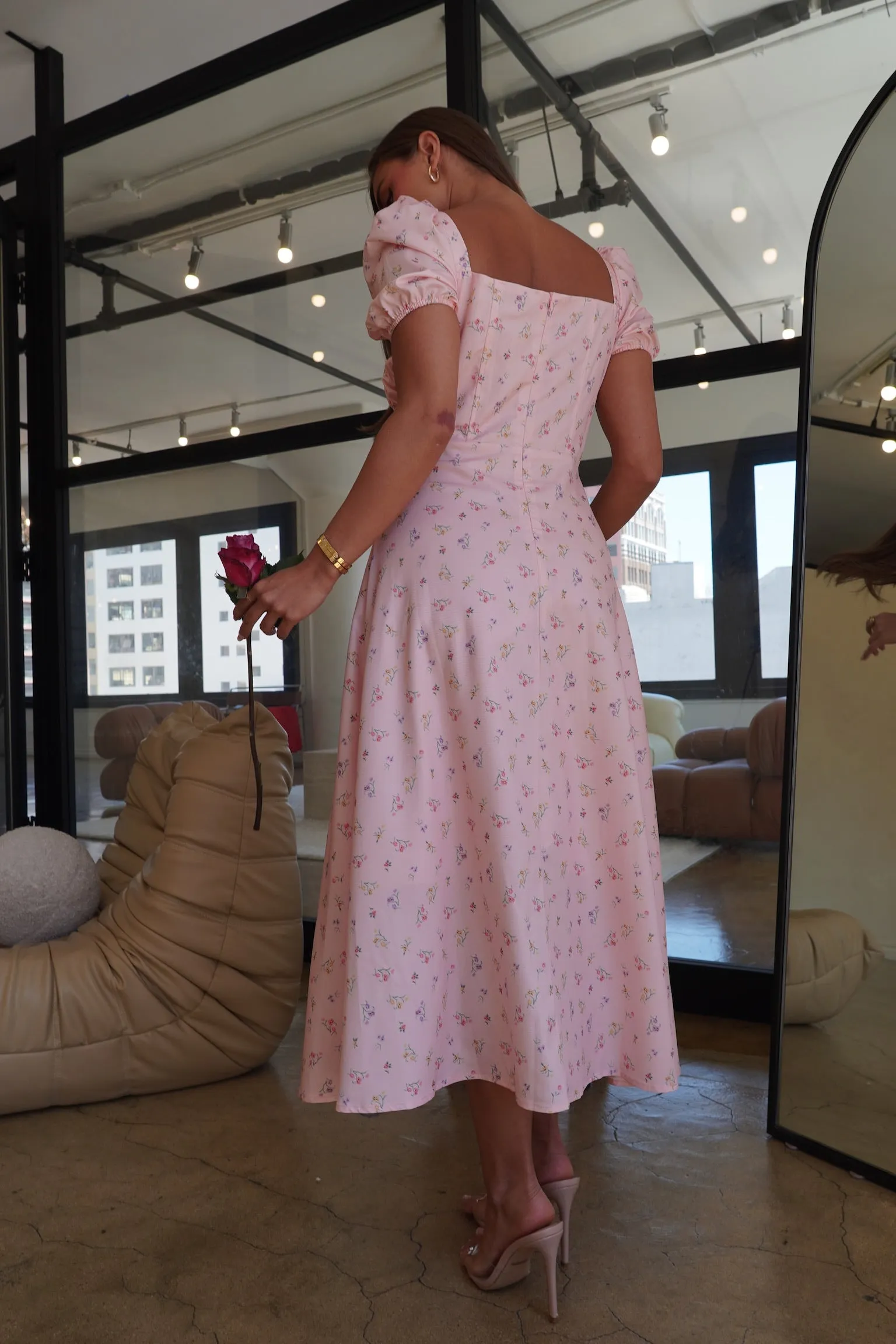 "Aster" Floral Print Sundress- Pink