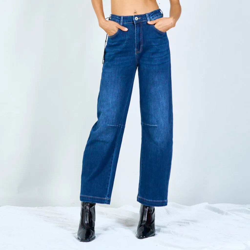 Relaxed fit jeans with knee seam detail wholesale