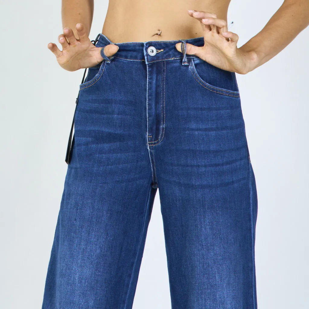 Relaxed fit jeans with knee seam detail wholesale