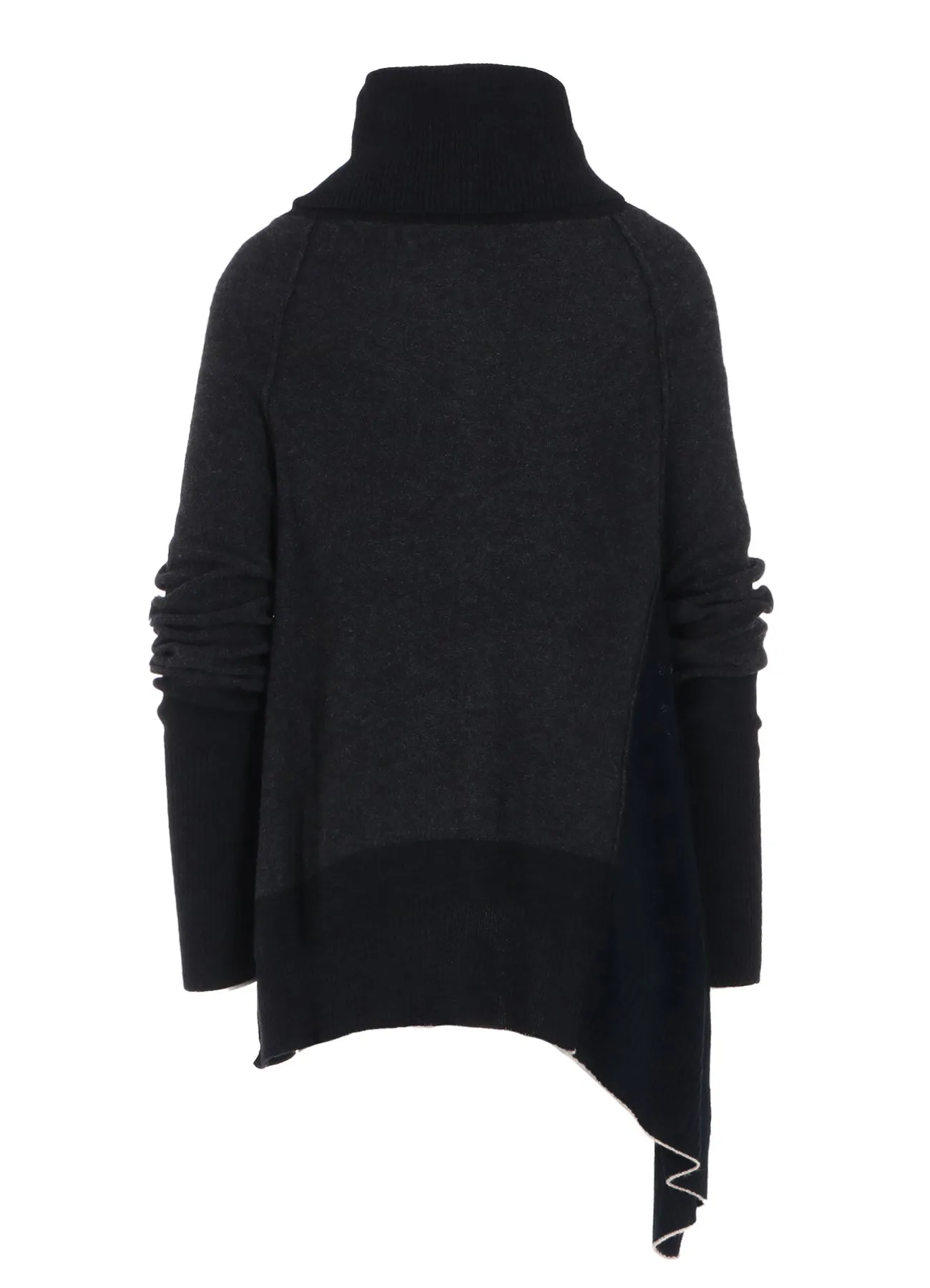 REVERSE STITCHES SIDE DRAPE CARDIGAN