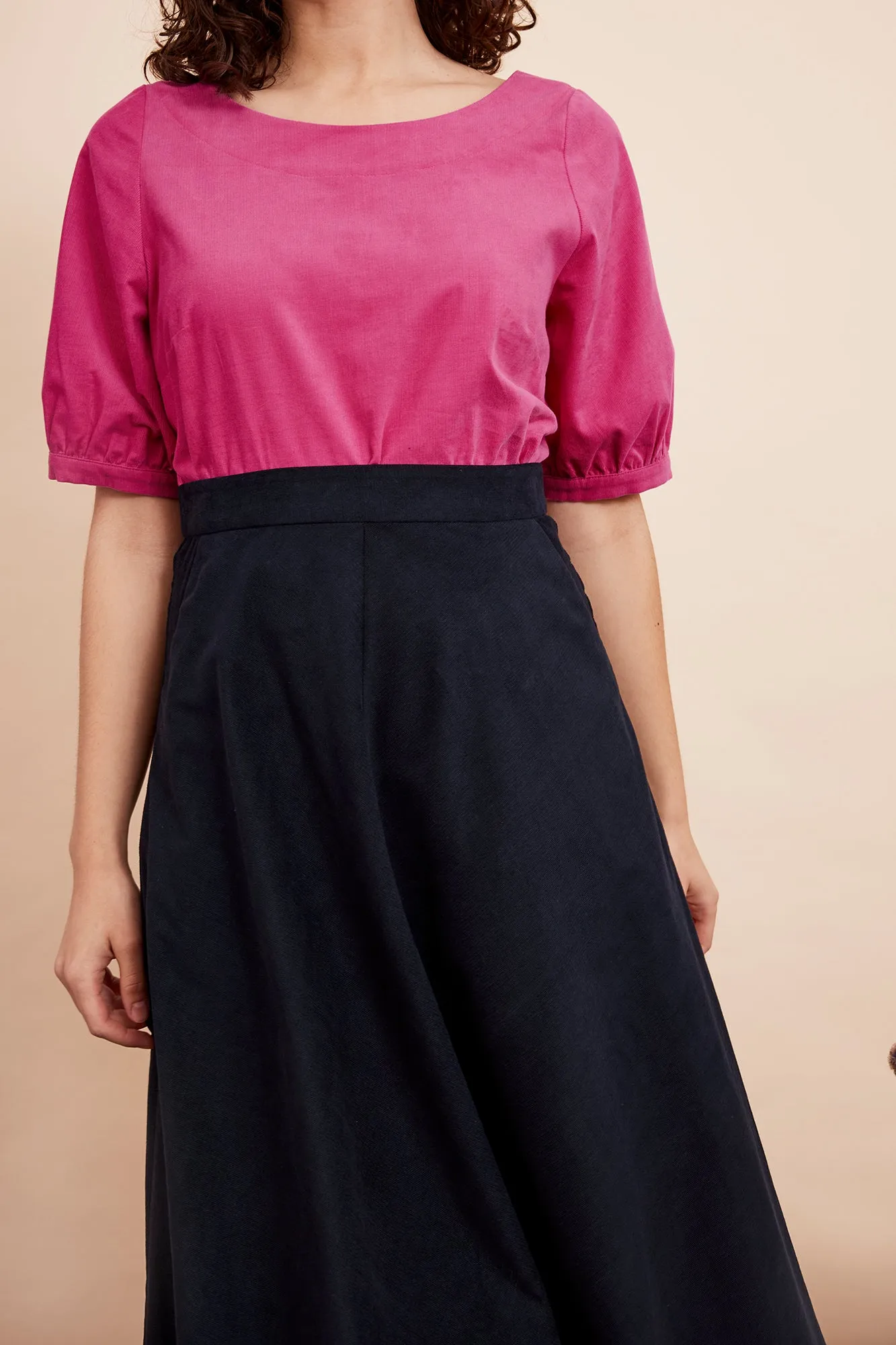 Sandra Needlecord Petrol Blue Skirt