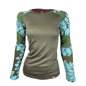 SECONDS Women's Flower Power Long Sleeve Merino| Kalamata