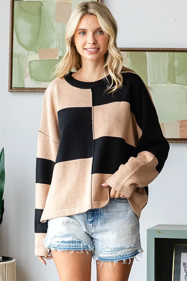 Seeing Double Striped Sweater