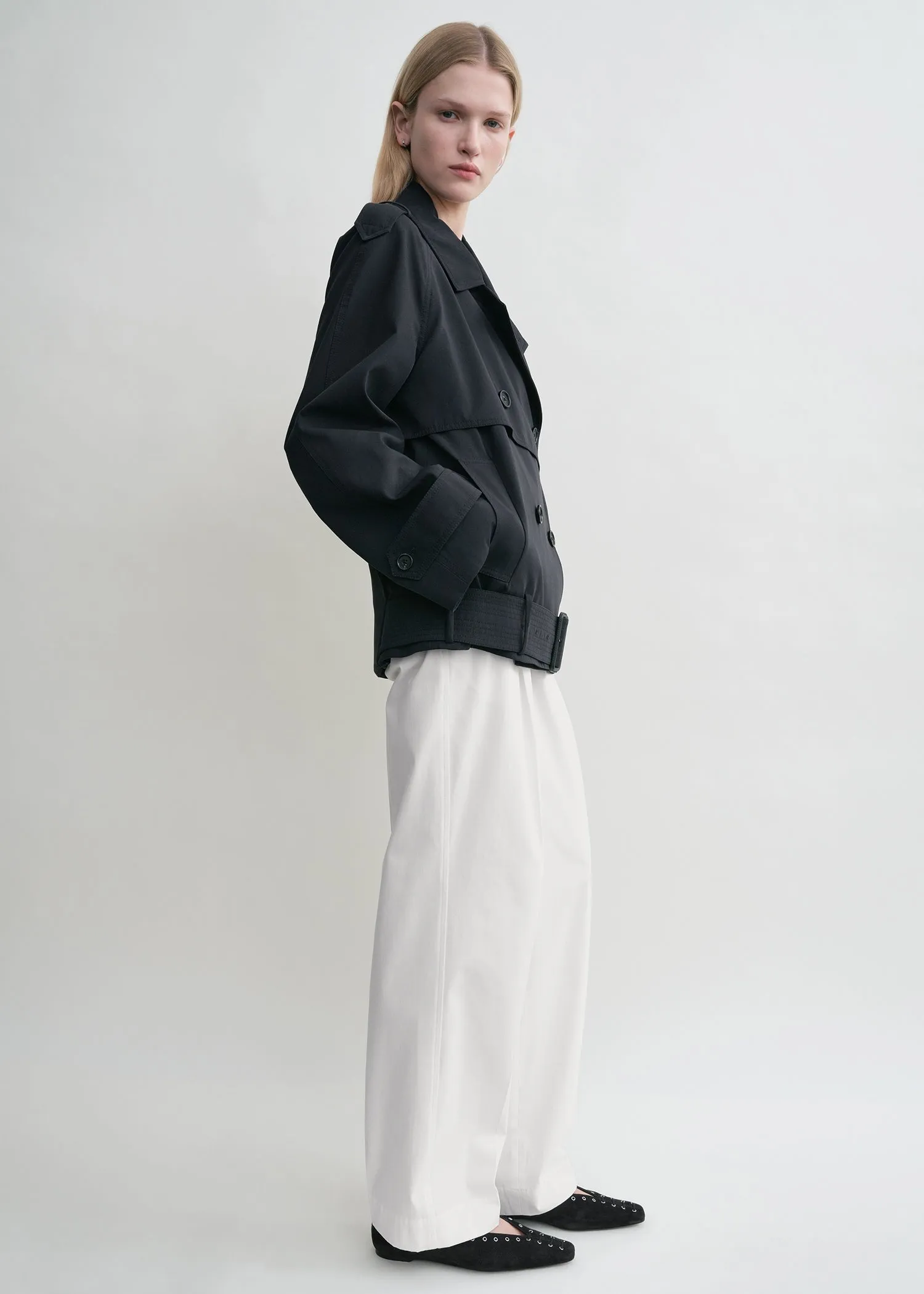 Short cotton trench nightfall