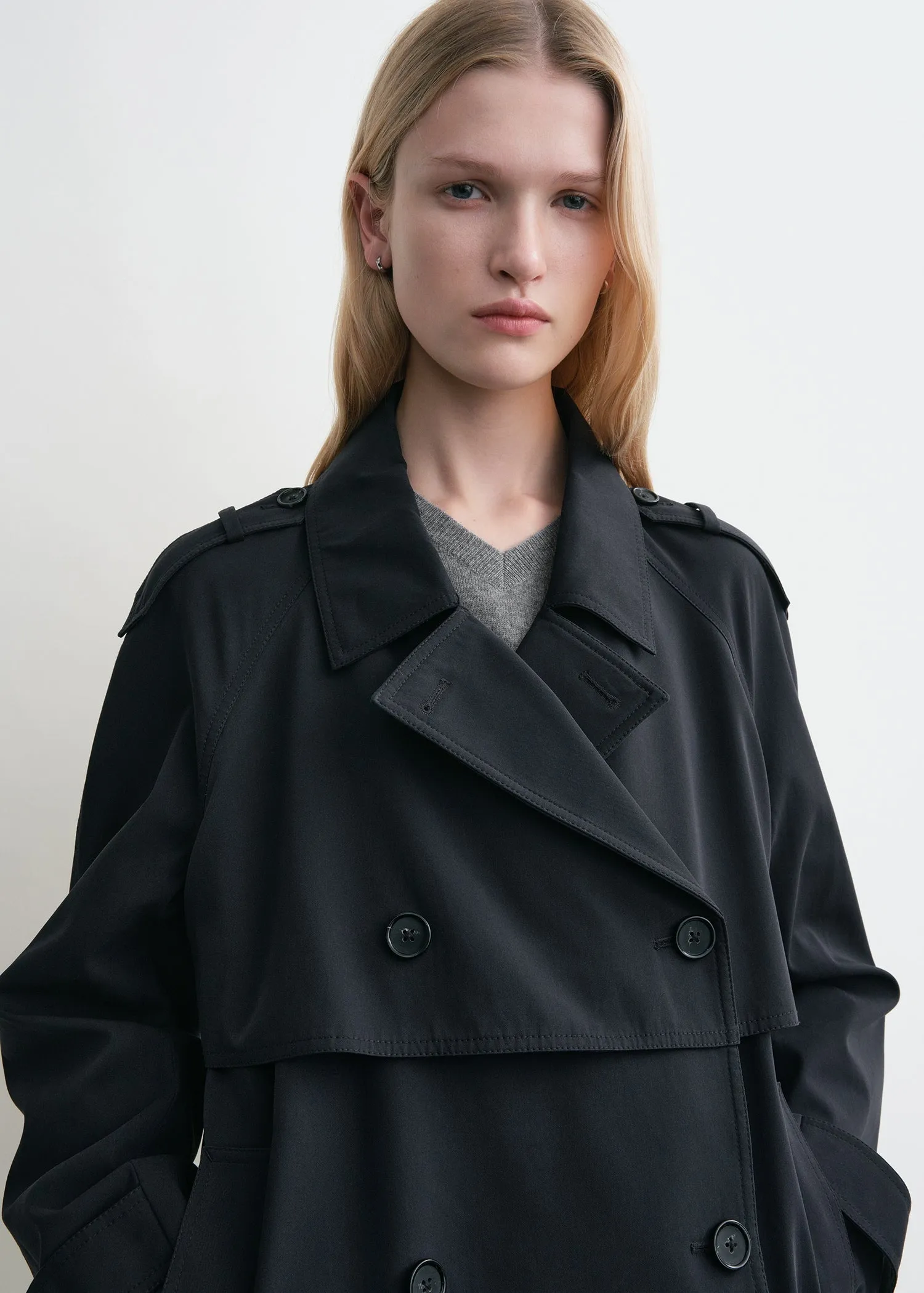 Short cotton trench nightfall