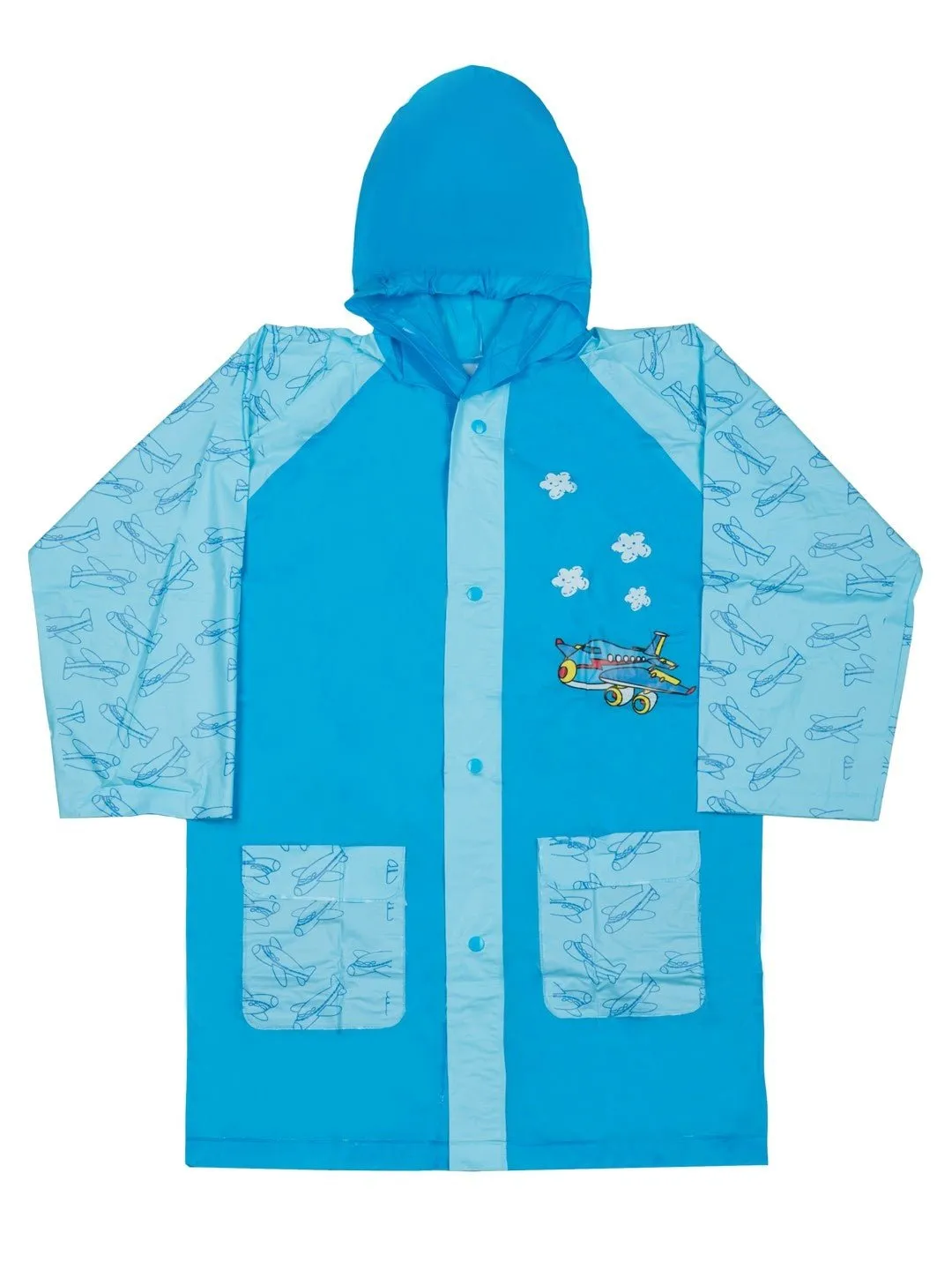 Sky Blue Adventure-Themed Raincoat for Boys