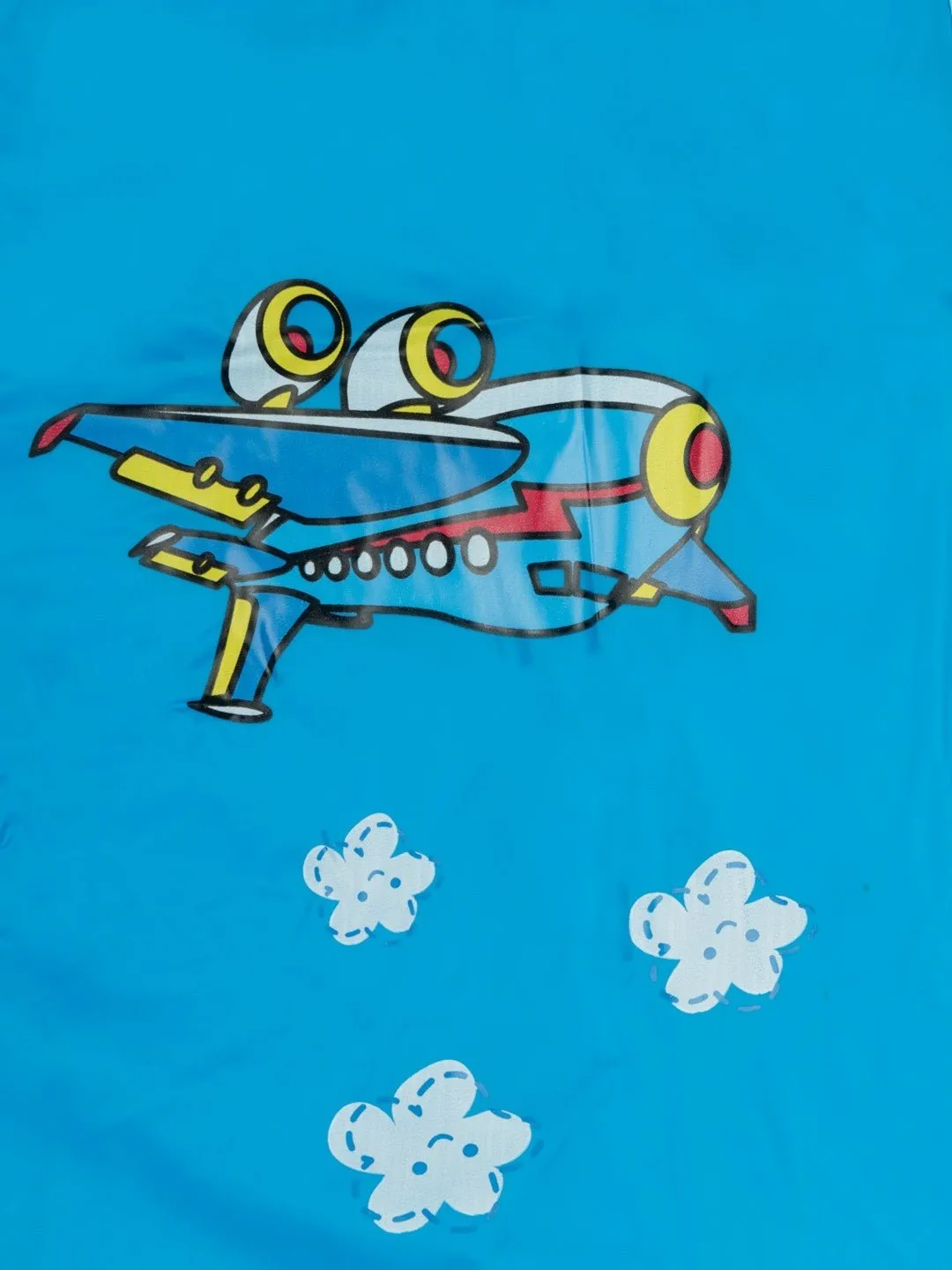Sky Blue Adventure-Themed Raincoat for Boys