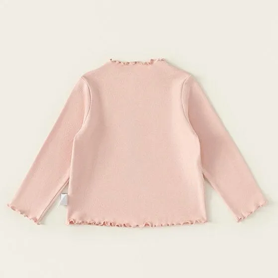 Stars Print Ruffled Long Sleeve Top