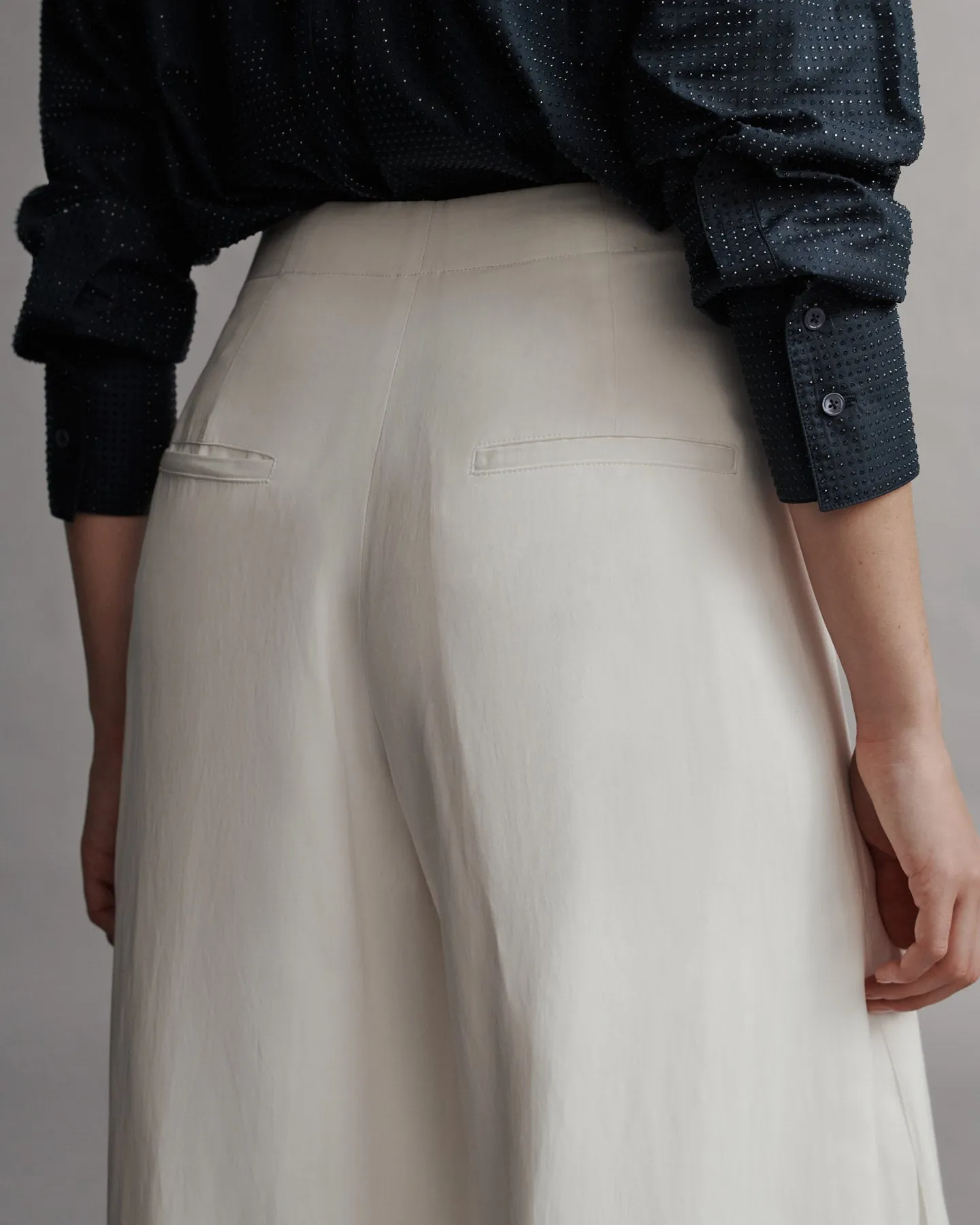 Stevie pant in Coated Viscose Linen
