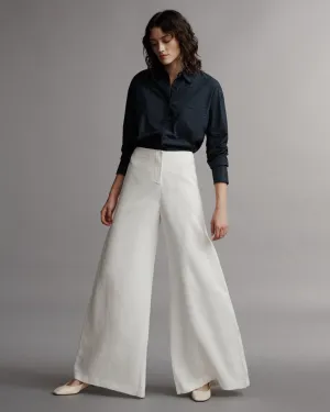 Stevie pant in Coated Viscose Linen