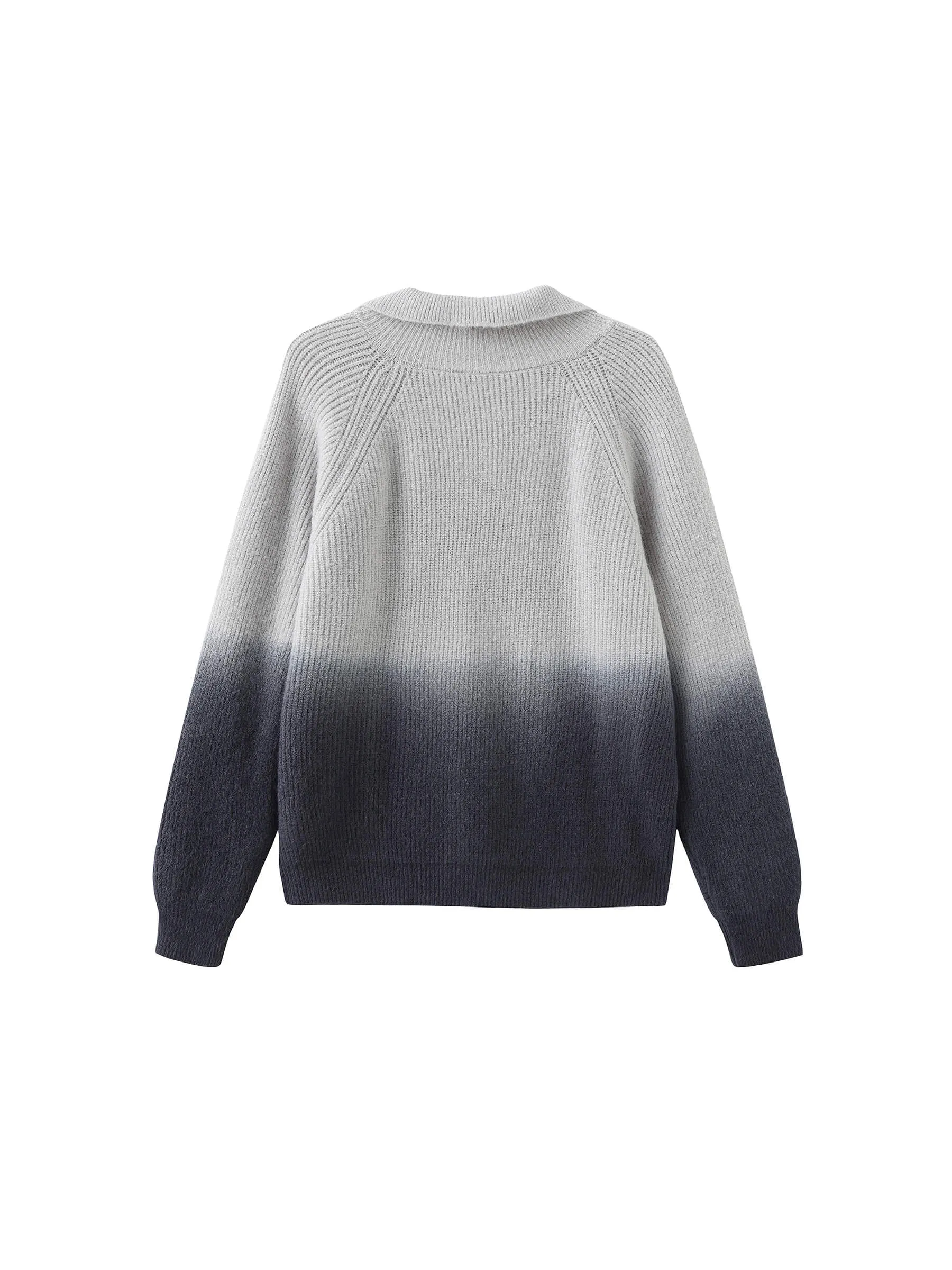 Tie-Dye Zipper Knit Cardigan