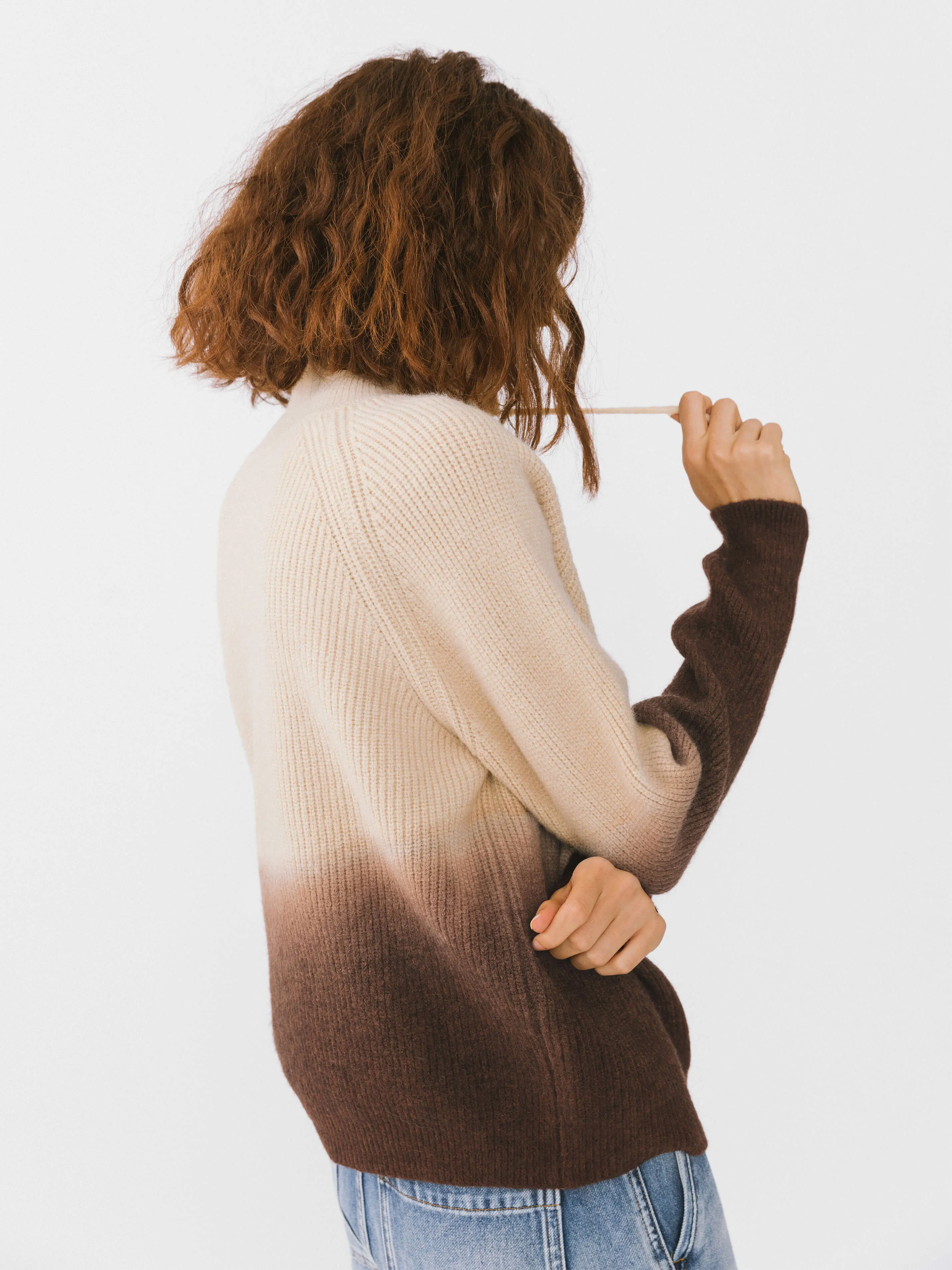 Tie-Dye Zipper Knit Cardigan