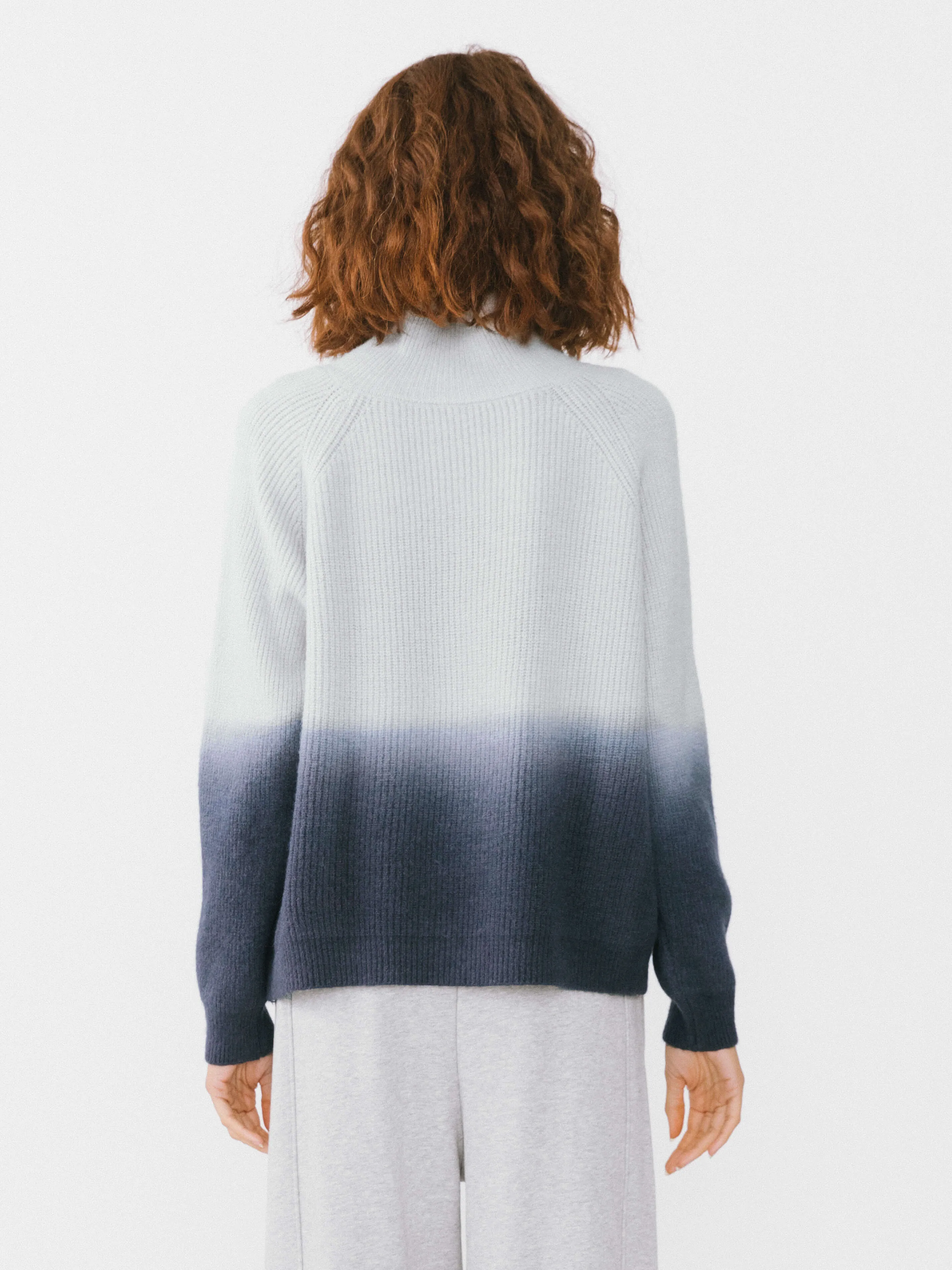 Tie-Dye Zipper Knit Cardigan