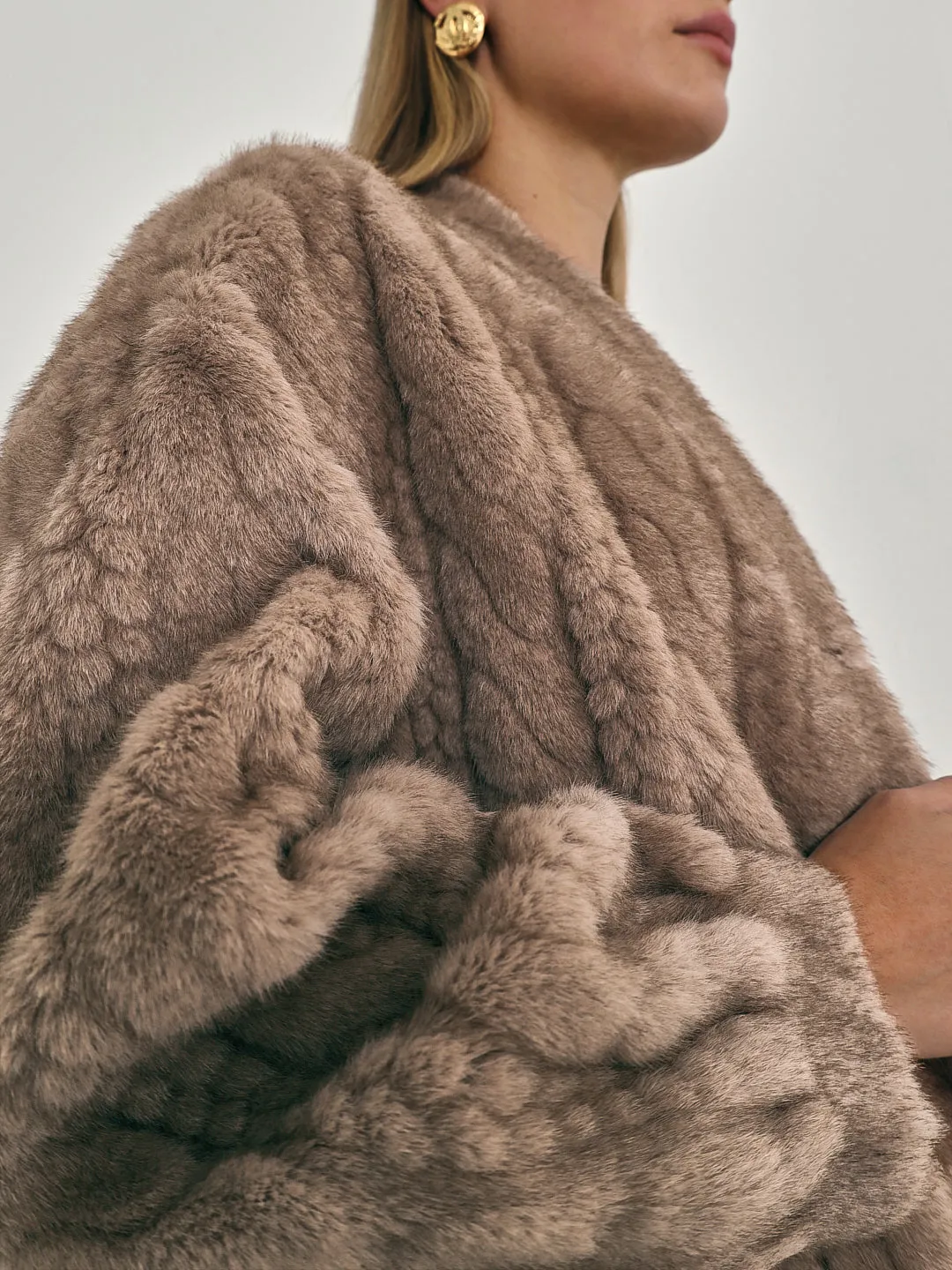 Vail Chic Fur Cardigan Coat | Camel