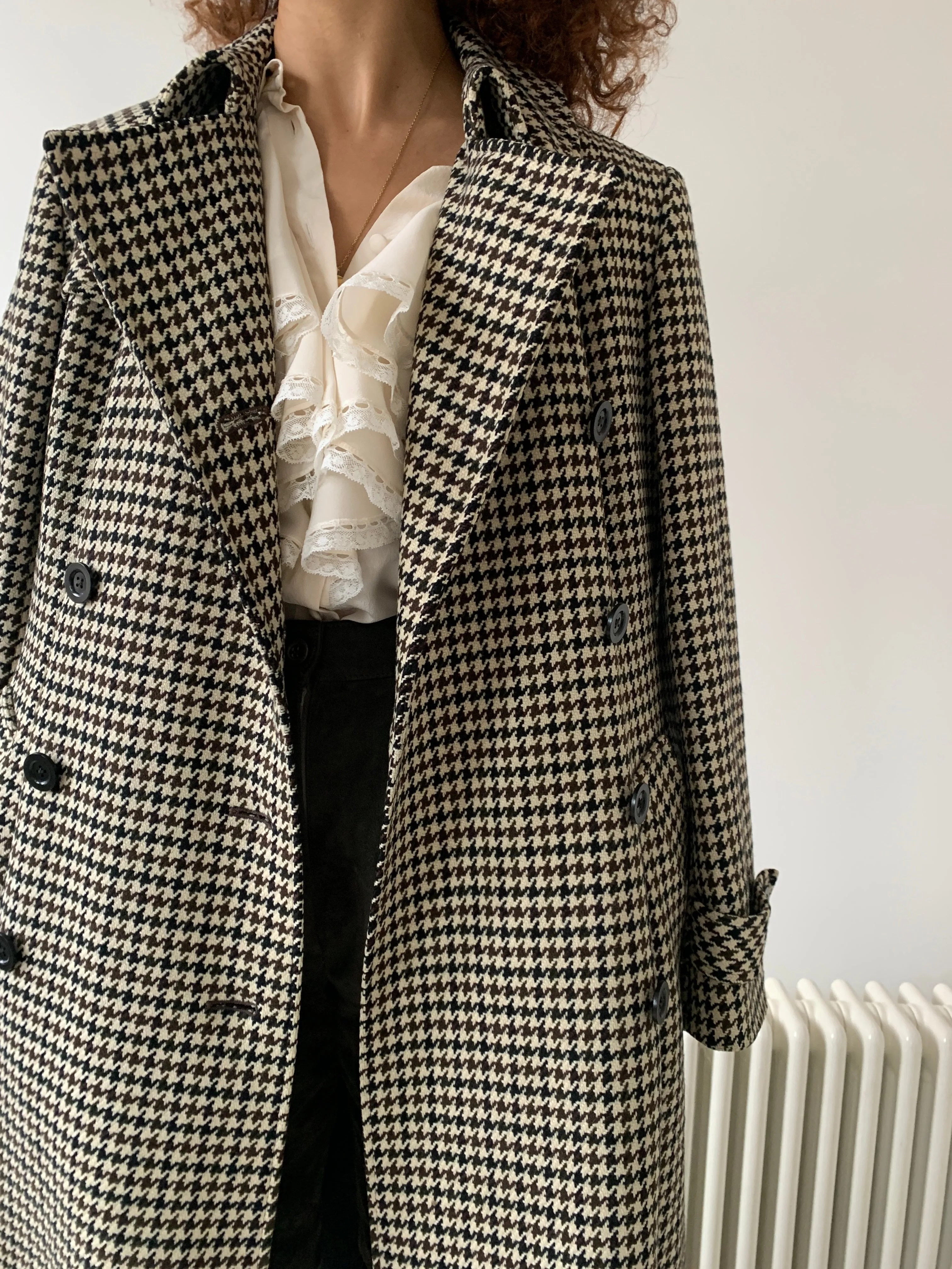 Vintage Aquascutum check wool trench coat