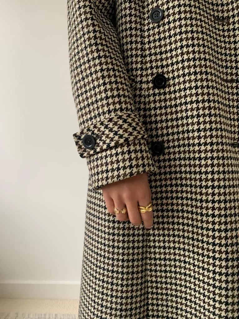 Vintage Aquascutum check wool trench coat