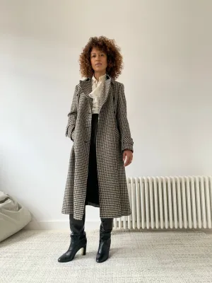Vintage Aquascutum check wool trench coat