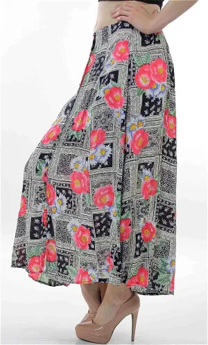 Vintage Boho Hippie Floral Button down maxi skirt